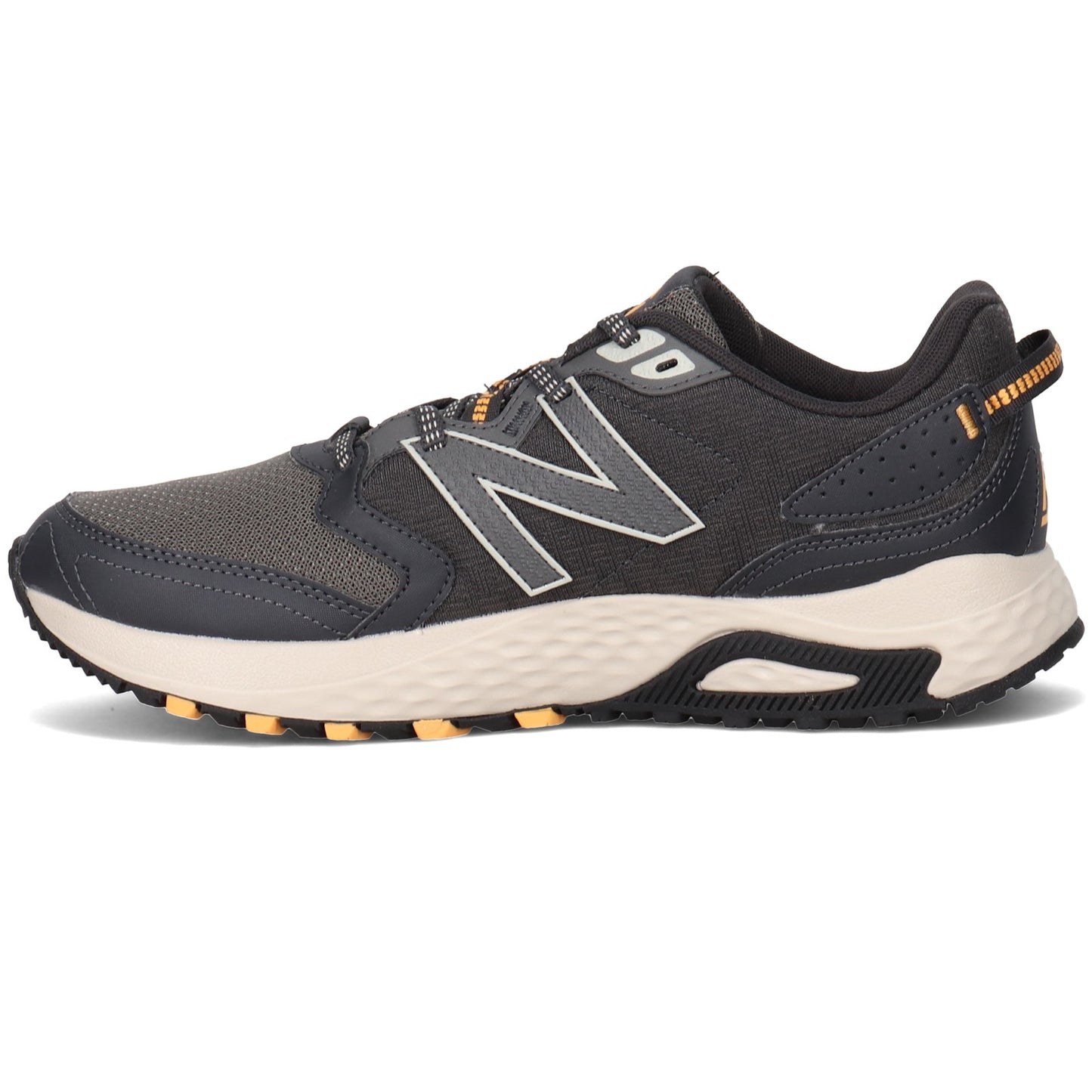 Peltz Shoes Men's New Balance MT410V7 Trail Running Shoe GREY YELLOW MT410LG7