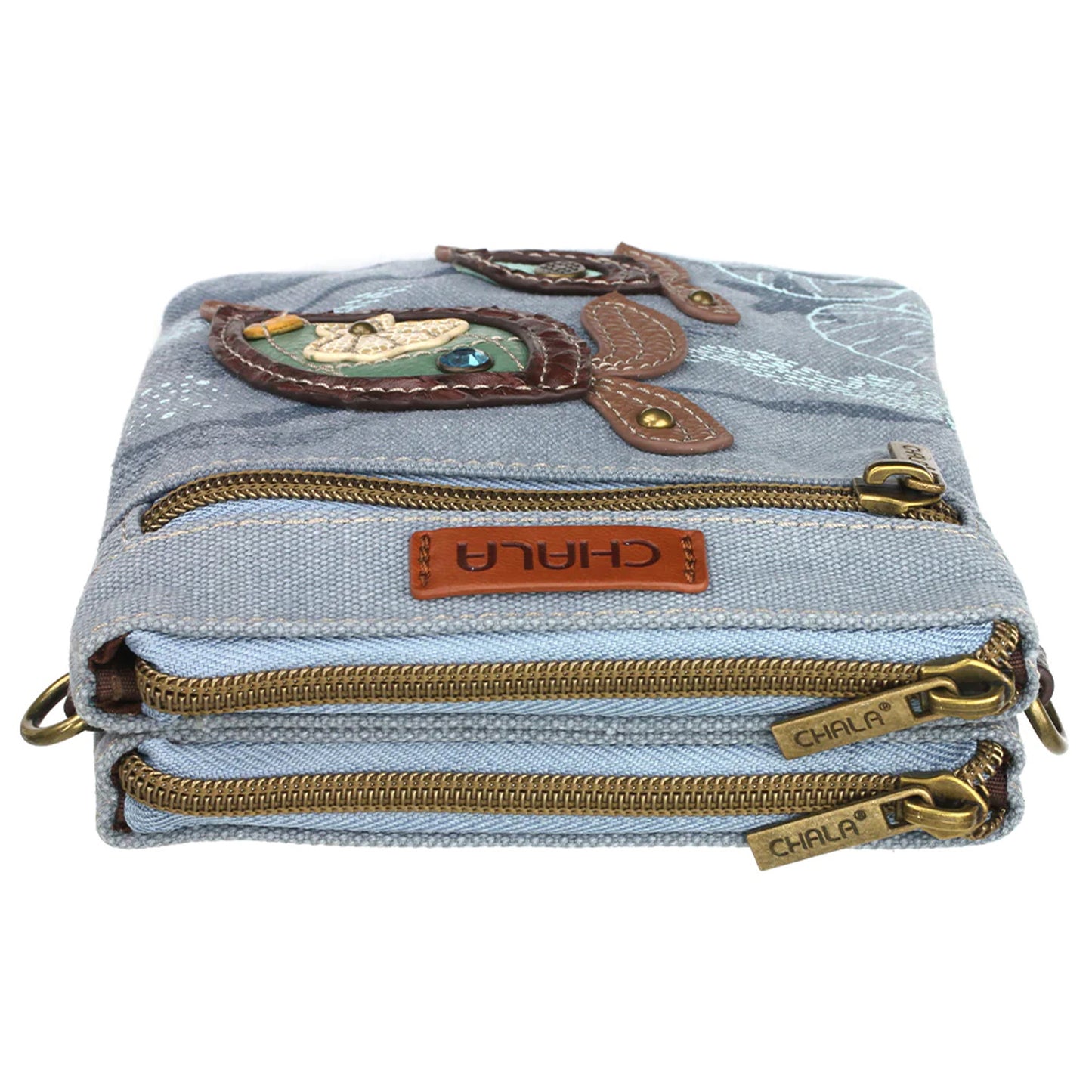 Peltz Shoes Chala Double pocket Canvas Crossbody Bag Turtle N928TT1