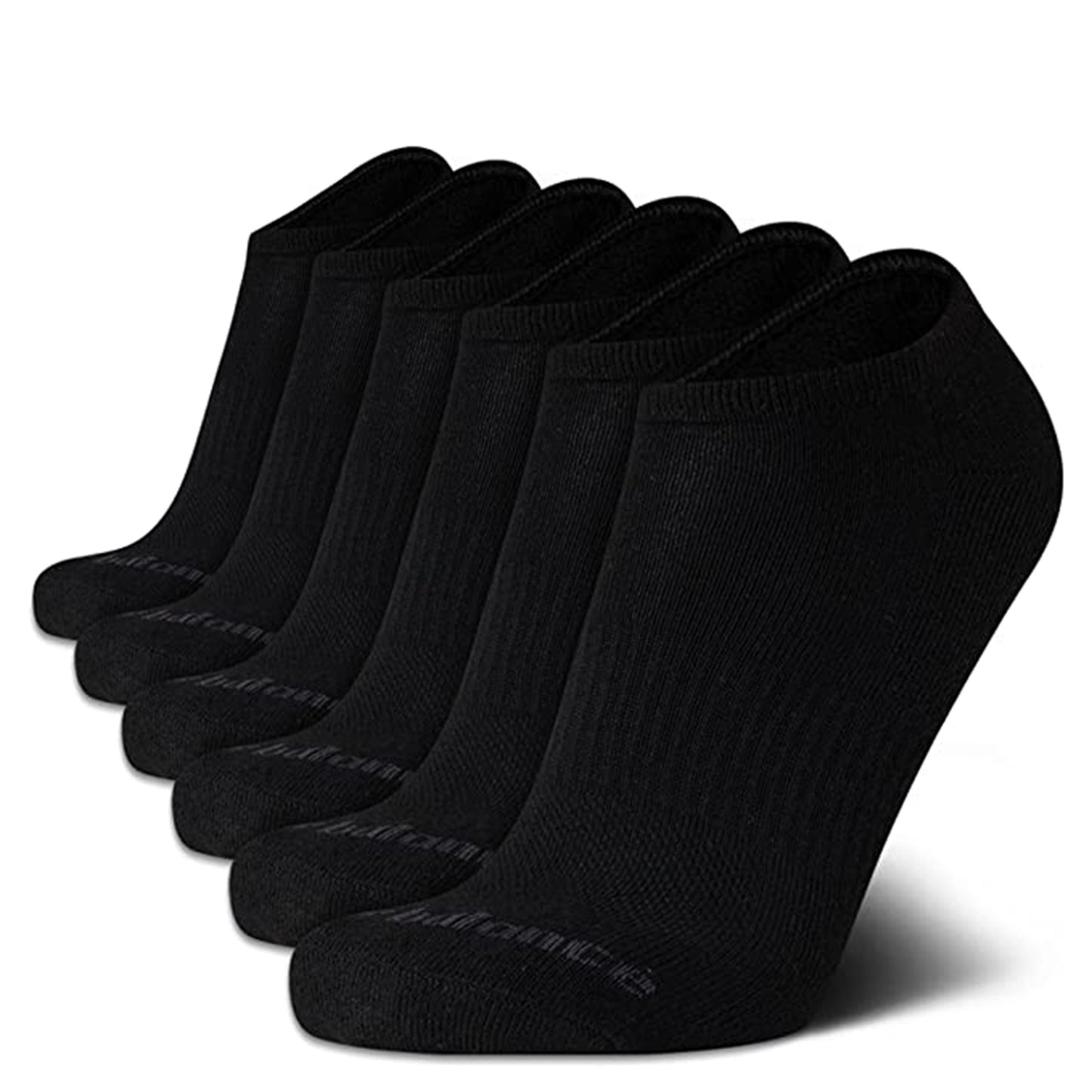 Peltz Shoes Men's New Balance Athletic Lowcut Socks - 6 Pack Black NBM201LC01002