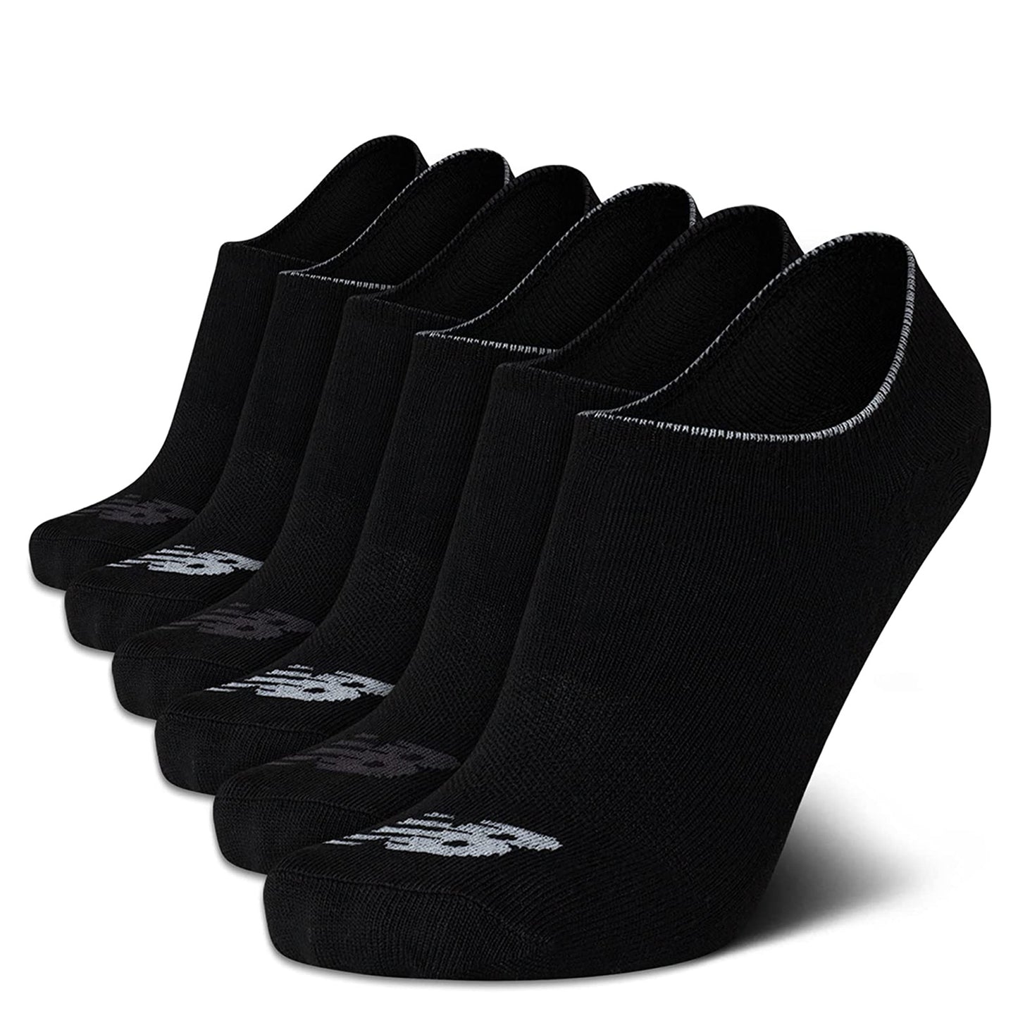 Peltz Shoes Men's New Balance Invisible Liner Socks - 6 Pack Black NBM201LN01003