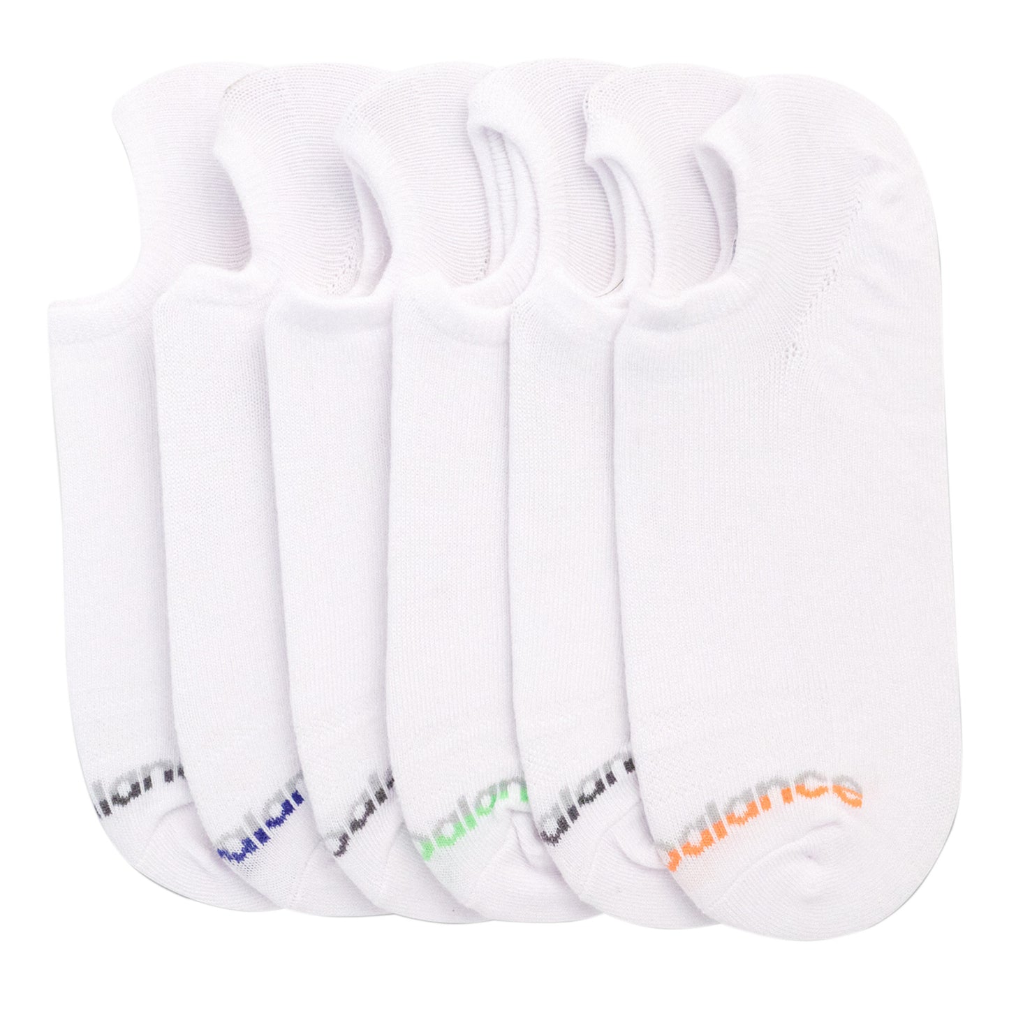 Peltz Shoes Men's New Balance Invisible Liner Socks - 6 Pack White NBM221LN02001