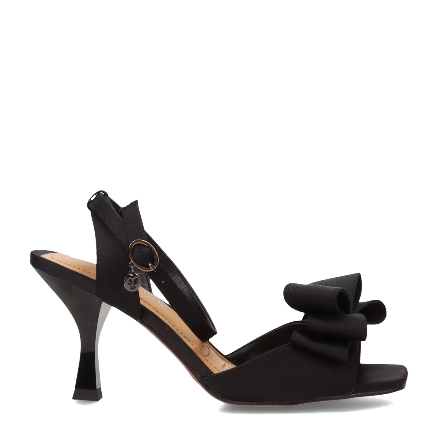 Peltz Shoes Women's J Renee Nishia Sandal Black Satin NISHIA-SABLK