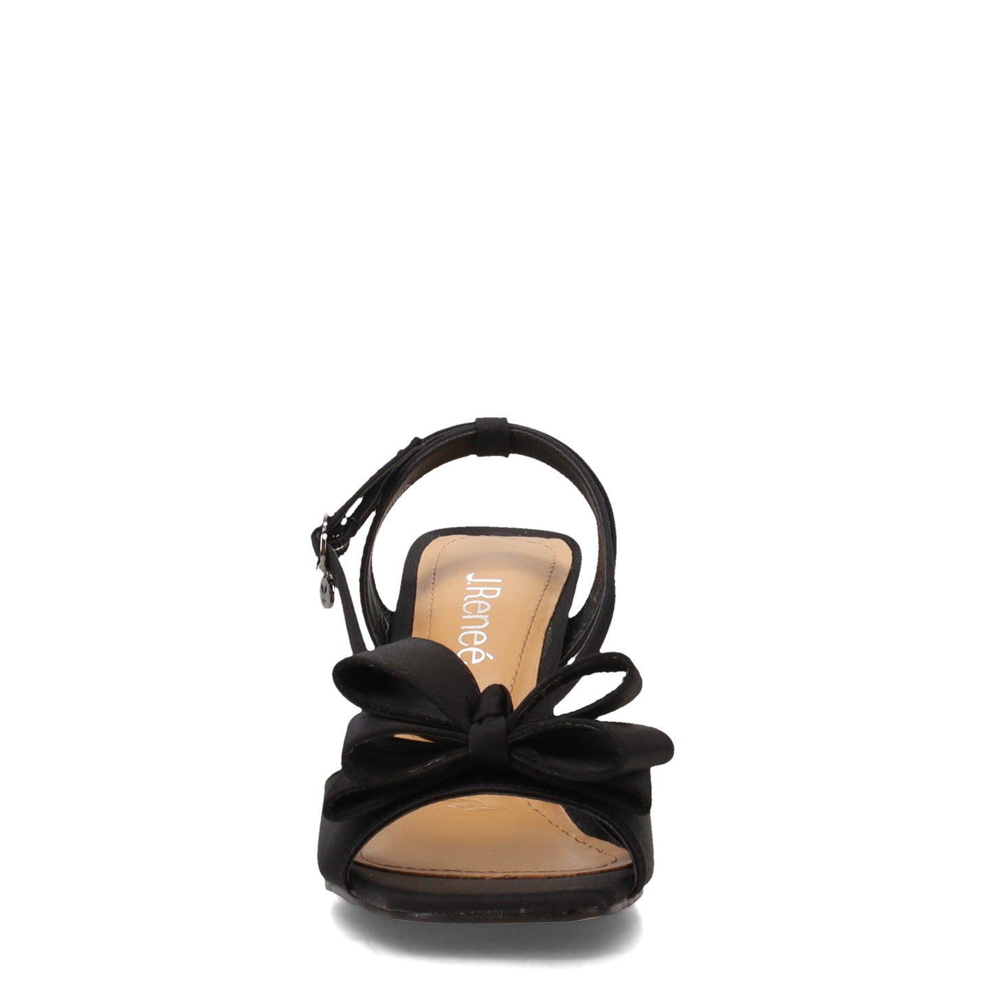 Peltz Shoes Women's J Renee Nishia Sandal Black Satin NISHIA-SABLK