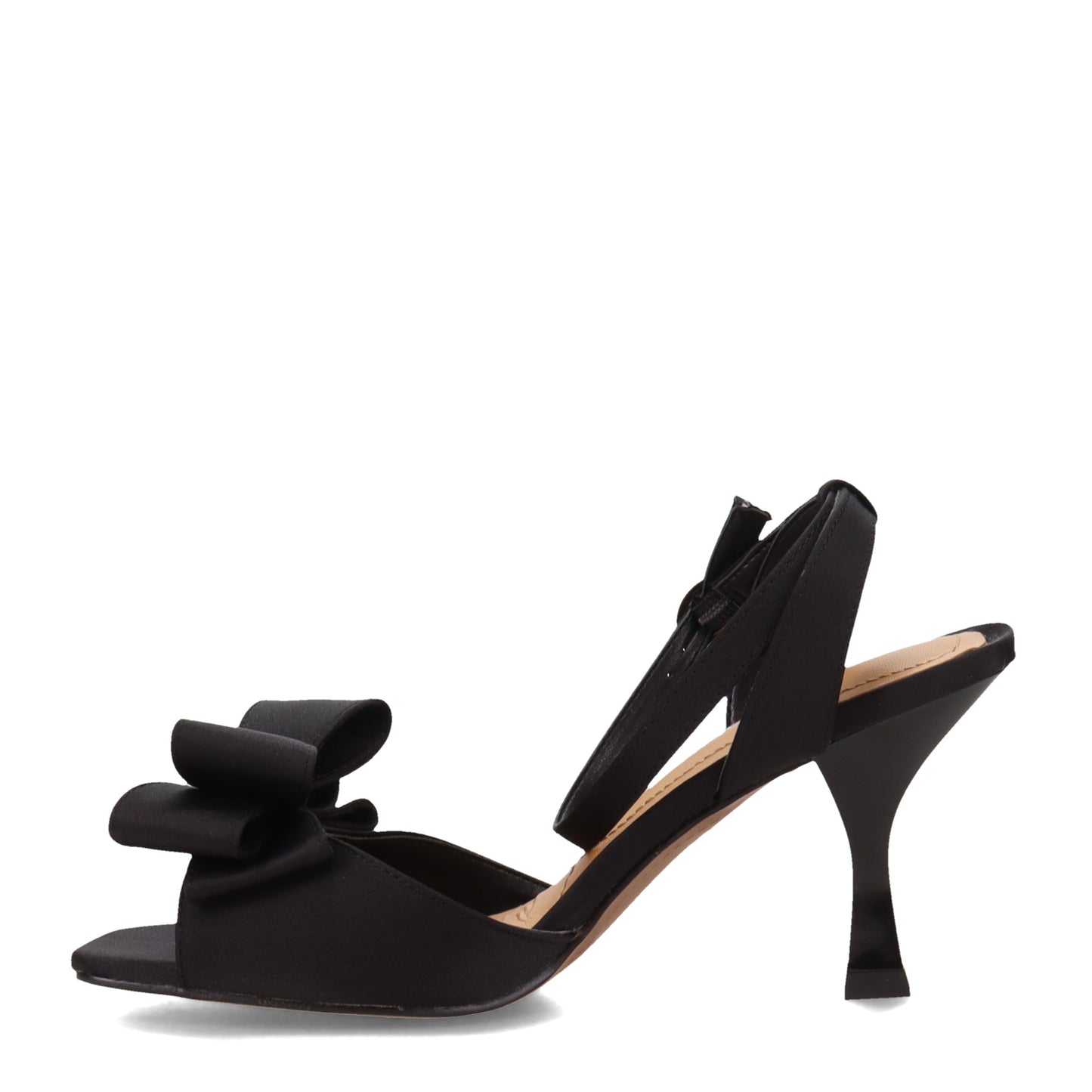 Peltz Shoes Women's J Renee Nishia Sandal Black Satin NISHIA-SABLK