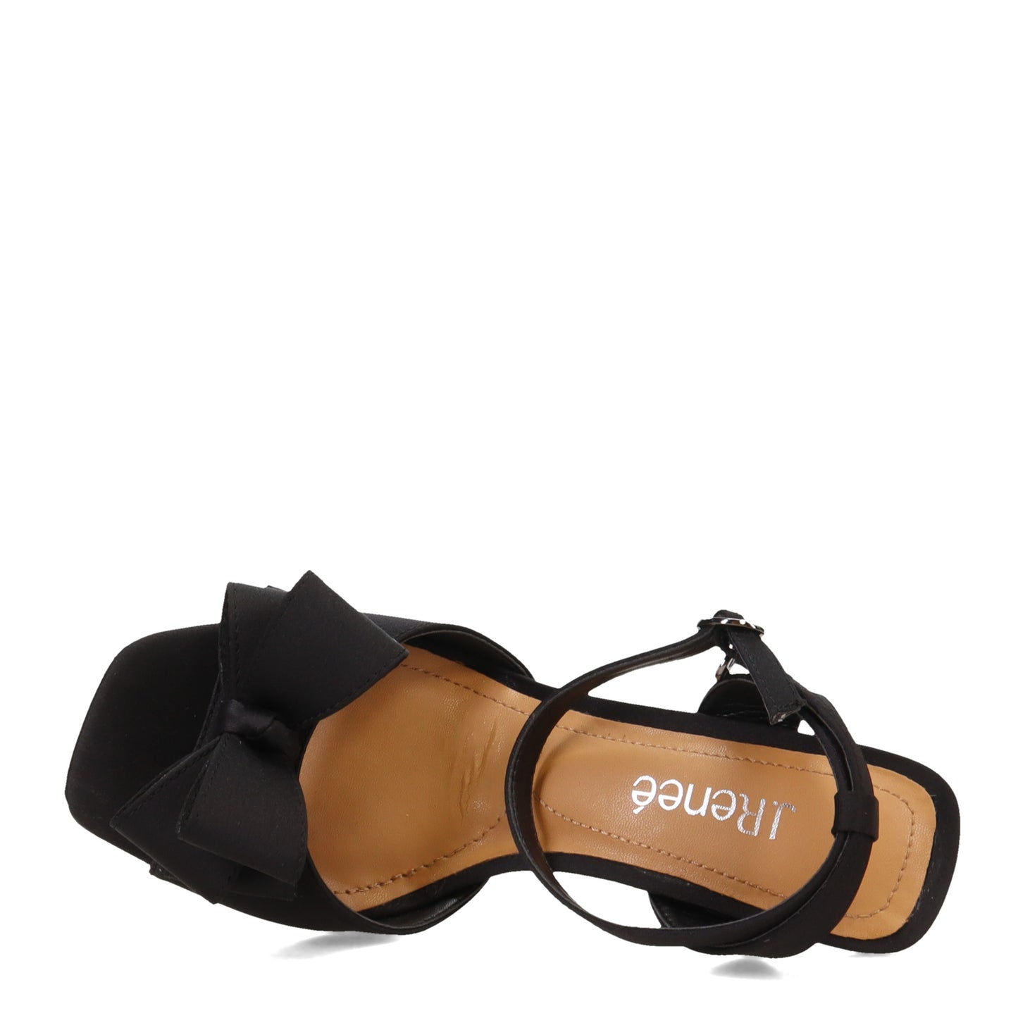 Peltz Shoes Women's J Renee Nishia Sandal Black Satin NISHIA-SABLK