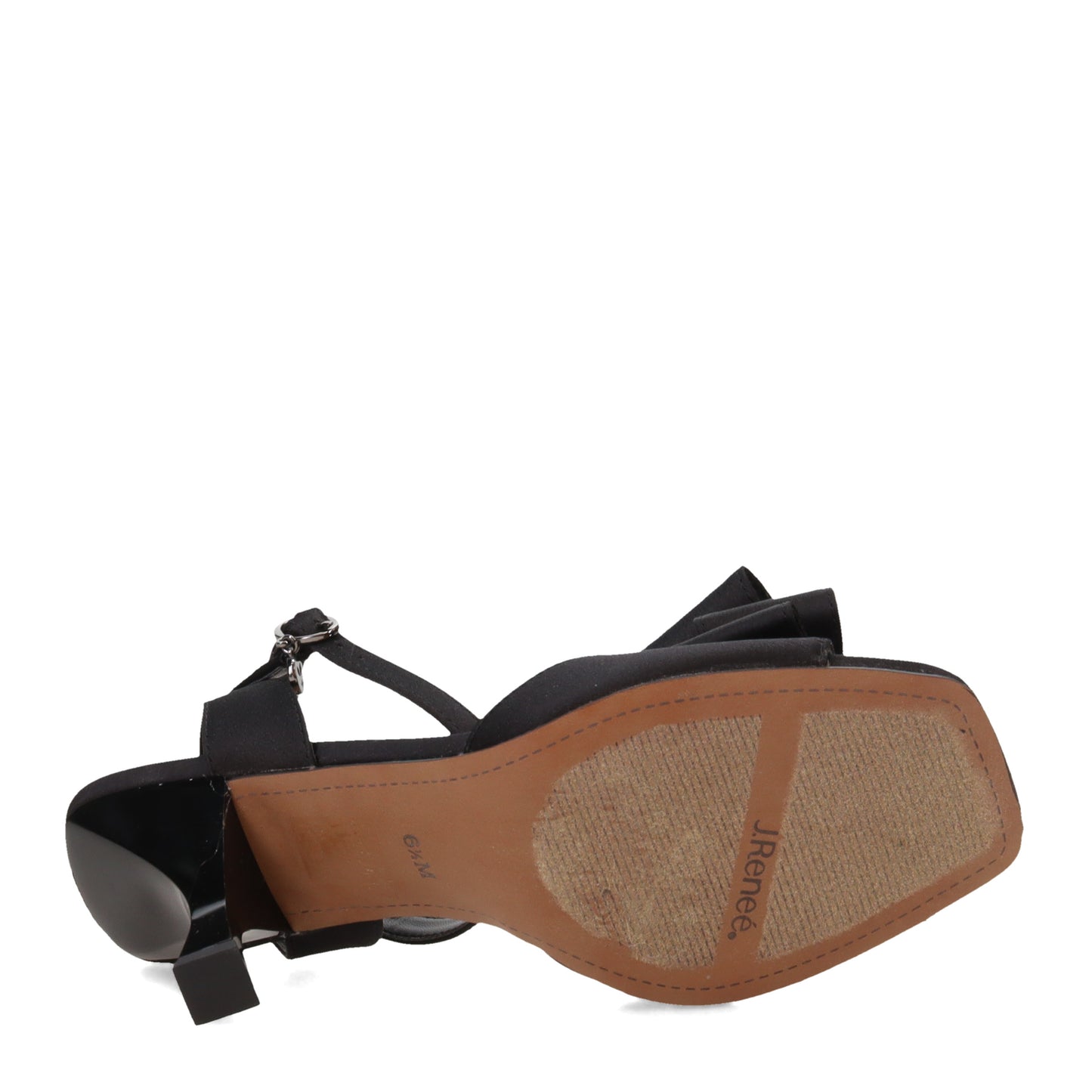 Peltz Shoes Women's J Renee Nishia Sandal Black Satin NISHIA-SABLK