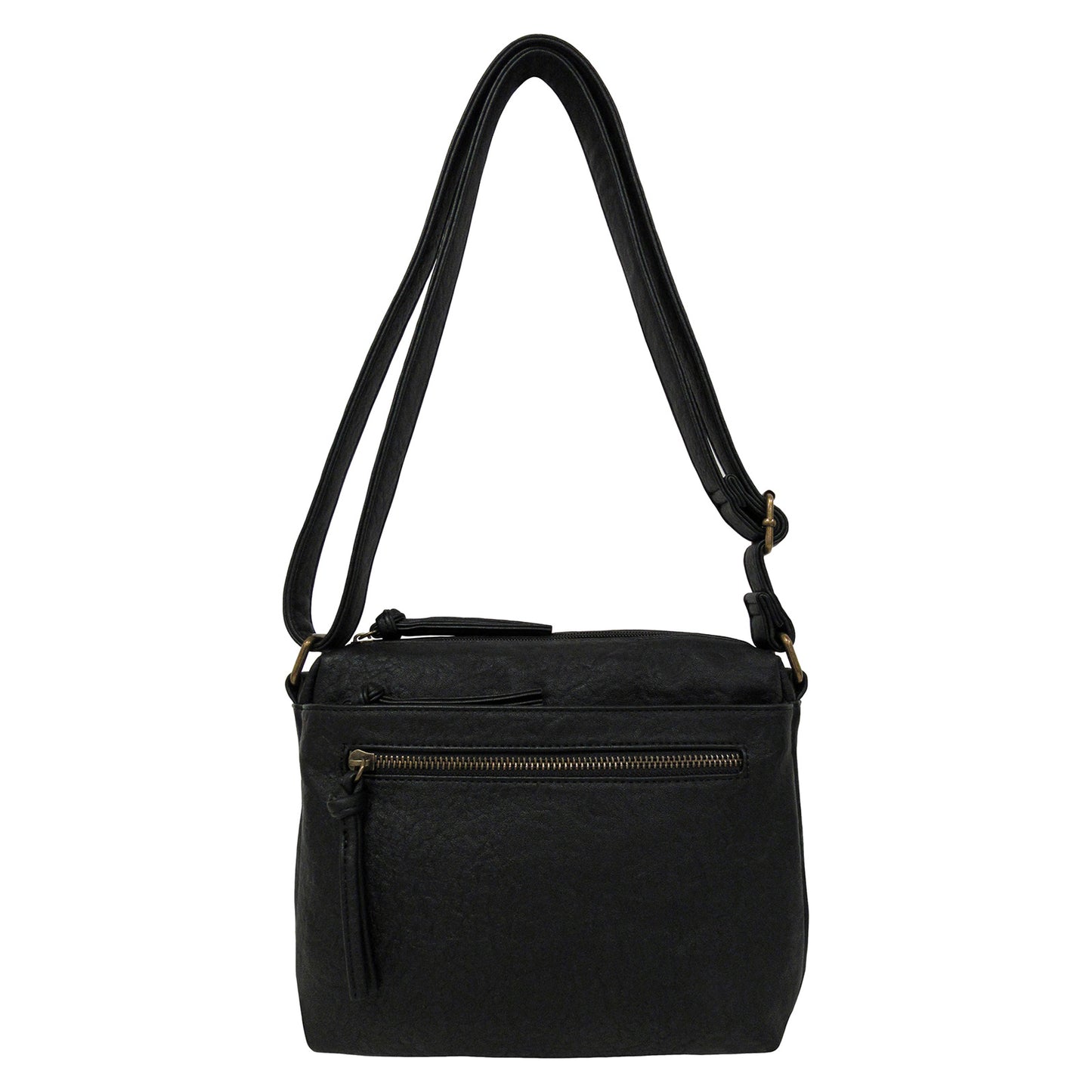 Peltz Shoes Women's Bueno of California Oiled Vintage Small Crossbody Handbag BLACK NOK5112-001