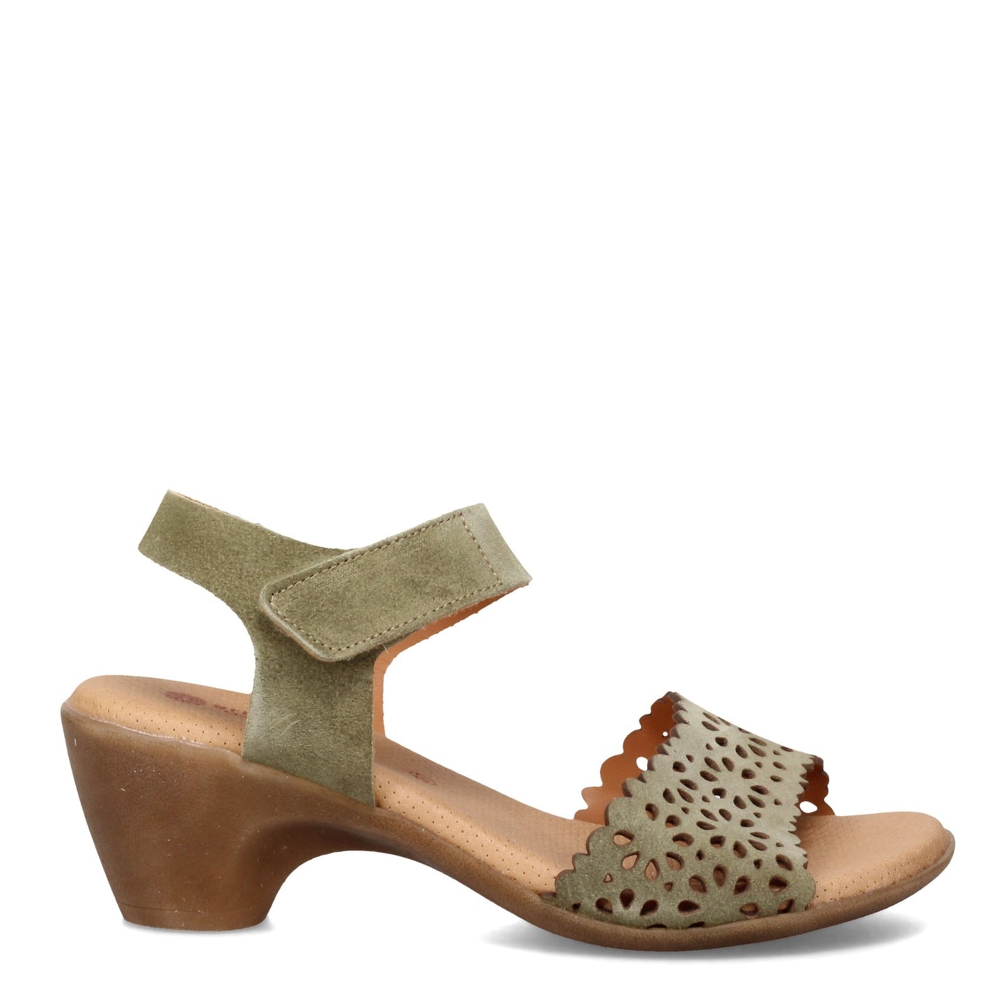 Peltz Shoes Women's Eric Michael Norah Sandal GREEN NUBUCK NORAH-GREEN