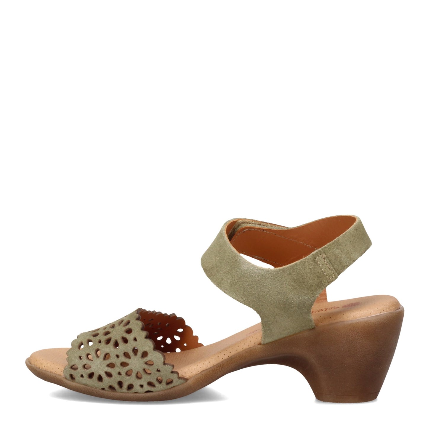 Peltz Shoes Women's Eric Michael Norah Sandal GREEN NUBUCK NORAH-GREEN
