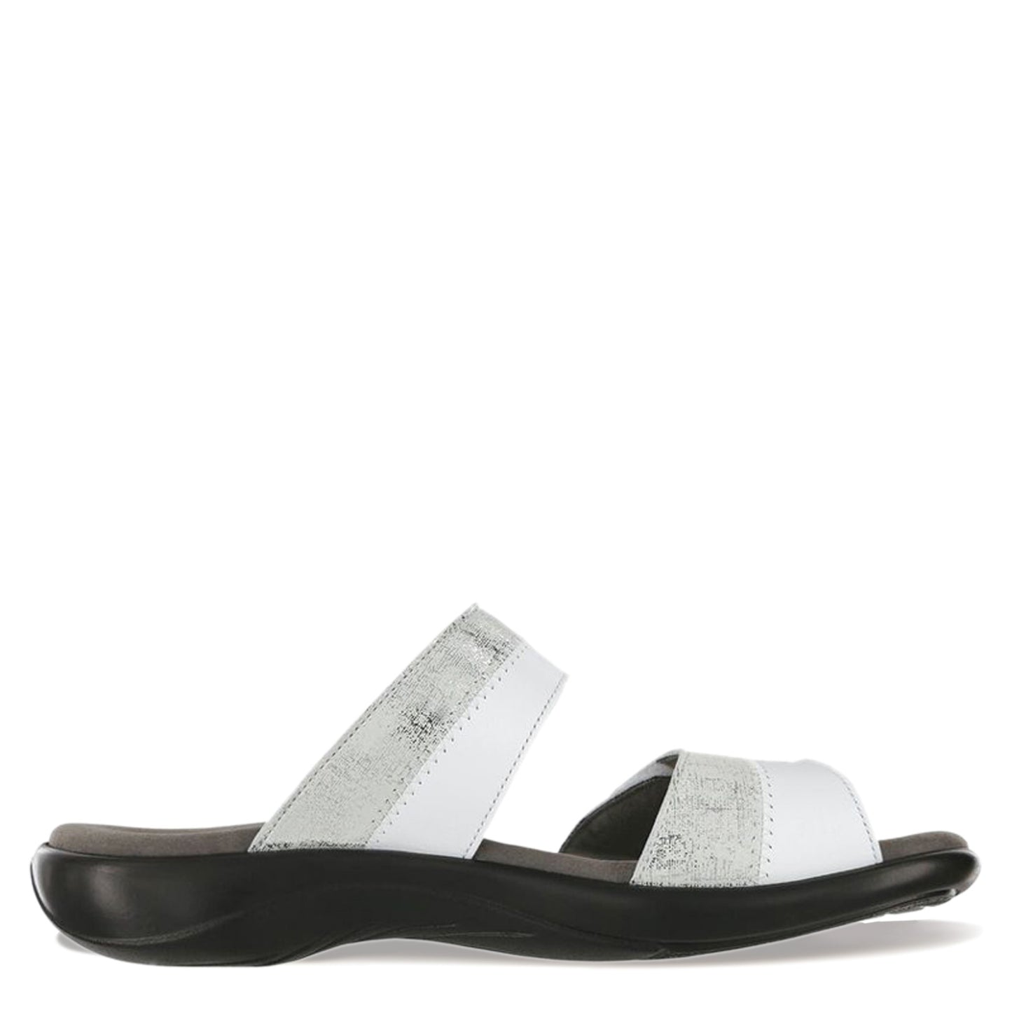 Peltz Shoes Women's SAS Nudu Slide Sandal WHITE SILVER NUDU SLIDE WHIT