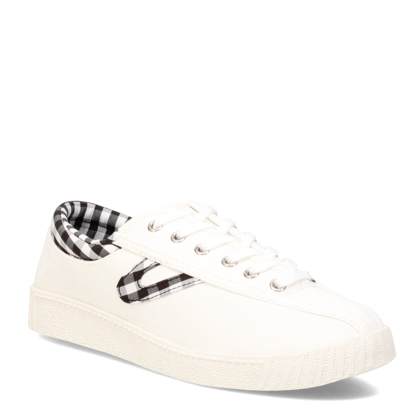 Peltz Shoes Women's Tretorn Nylite Plus Canvas Sneaker WHITE-BLAC NYLITECA-WHTBLK