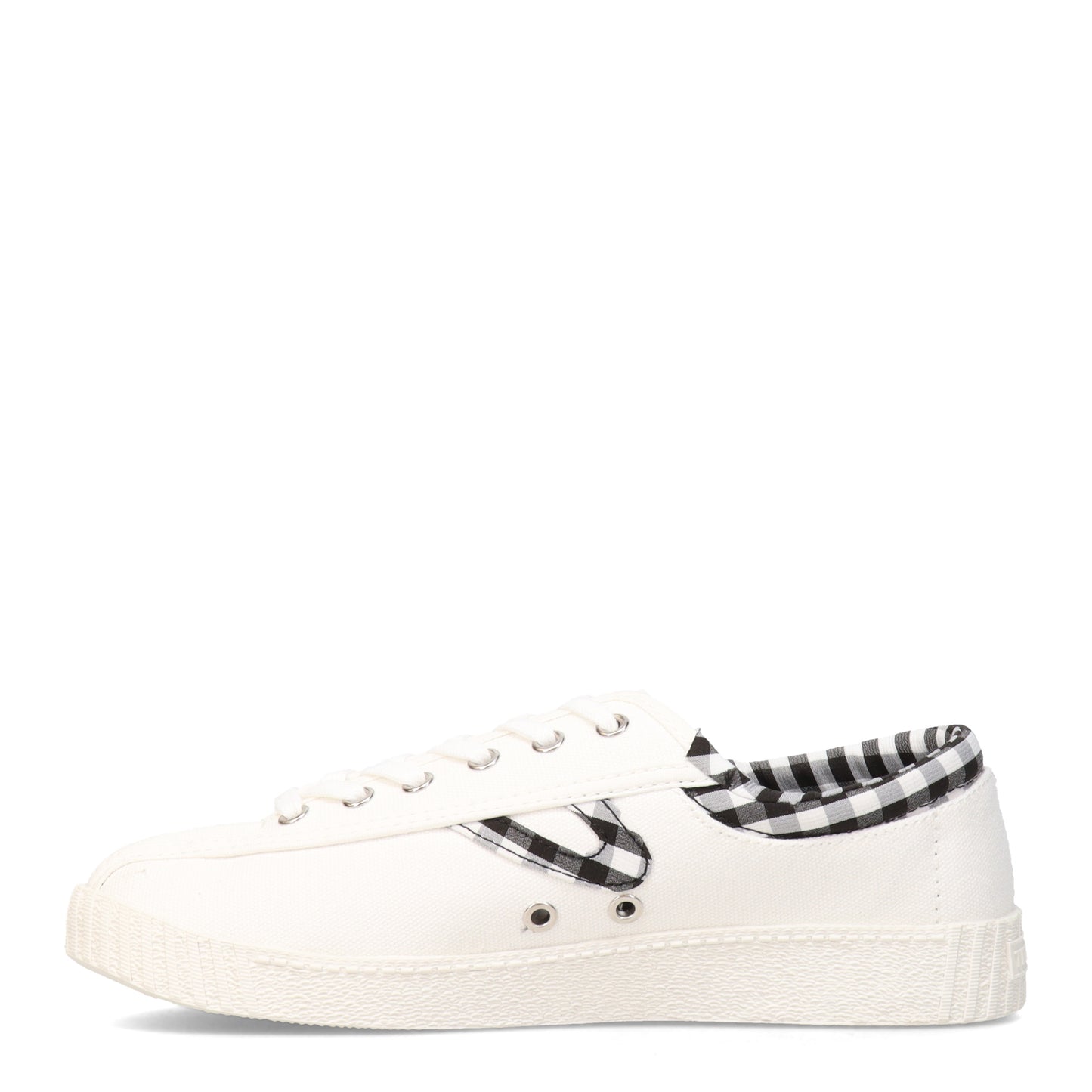 Peltz Shoes Women's Tretorn Nylite Plus Canvas Sneaker WHITE-BLAC NYLITECA-WHTBLK
