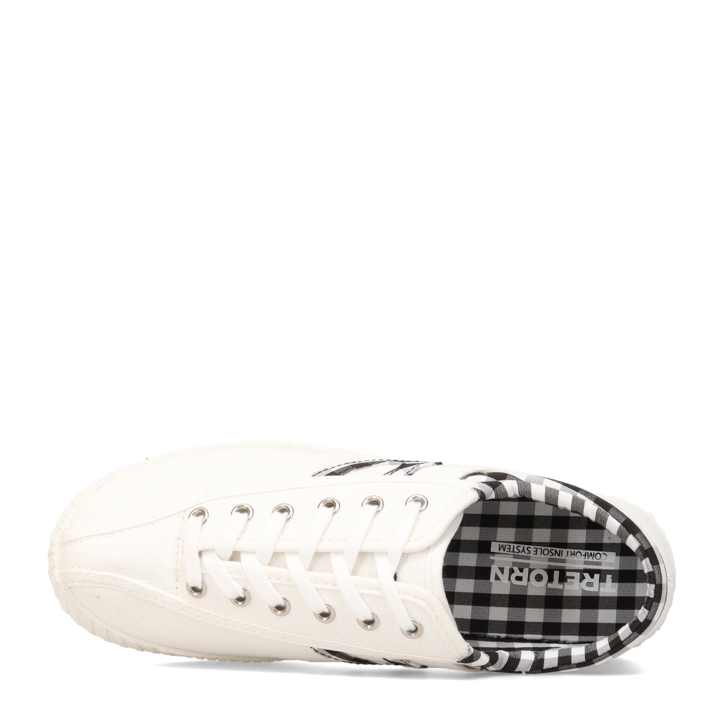 Peltz Shoes Women's Tretorn Nylite Plus Canvas Sneaker WHITE-BLAC NYLITECA-WHTBLK