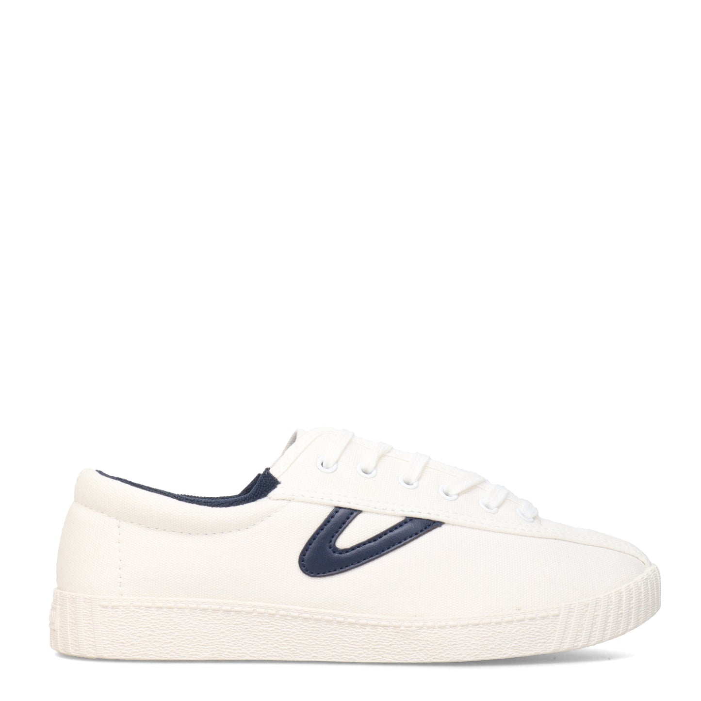 Peltz Shoes Women's Tretorn Nylite Plus Canvas Sneaker WHITE/NAVY NYLITECA-WHTNAV