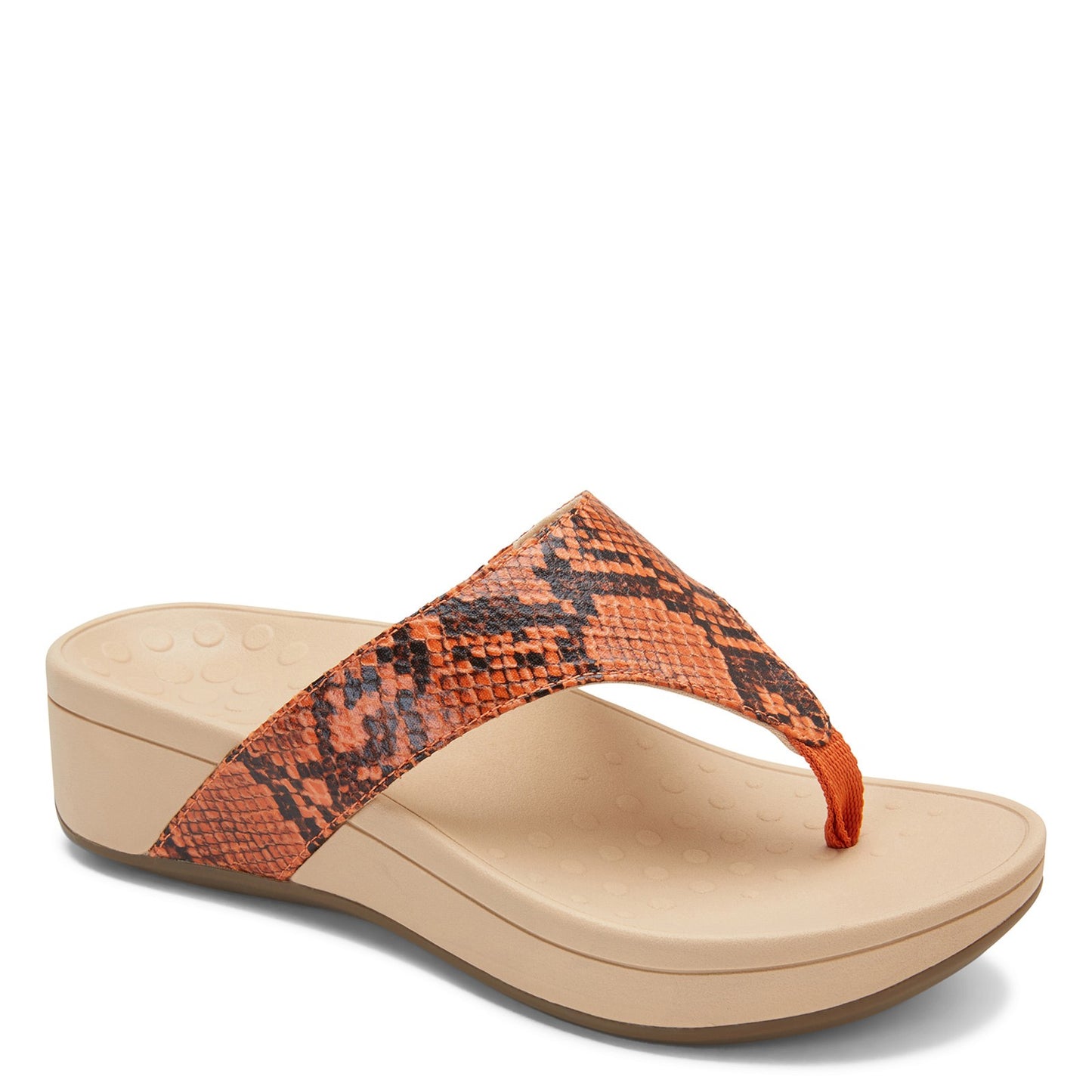 Peltz Shoes Women's Vionic Naples Sandal ORANGE PYTHON NAPLES-CLMN