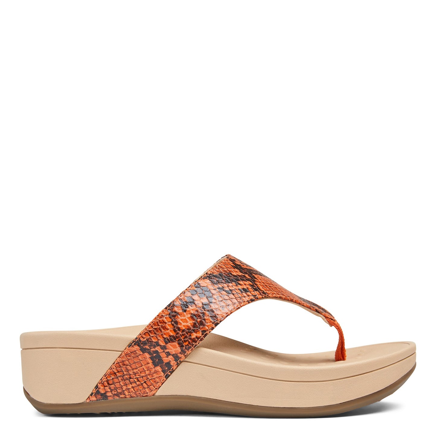 Peltz Shoes Women's Vionic Naples Sandal ORANGE PYTHON NAPLES-CLMN