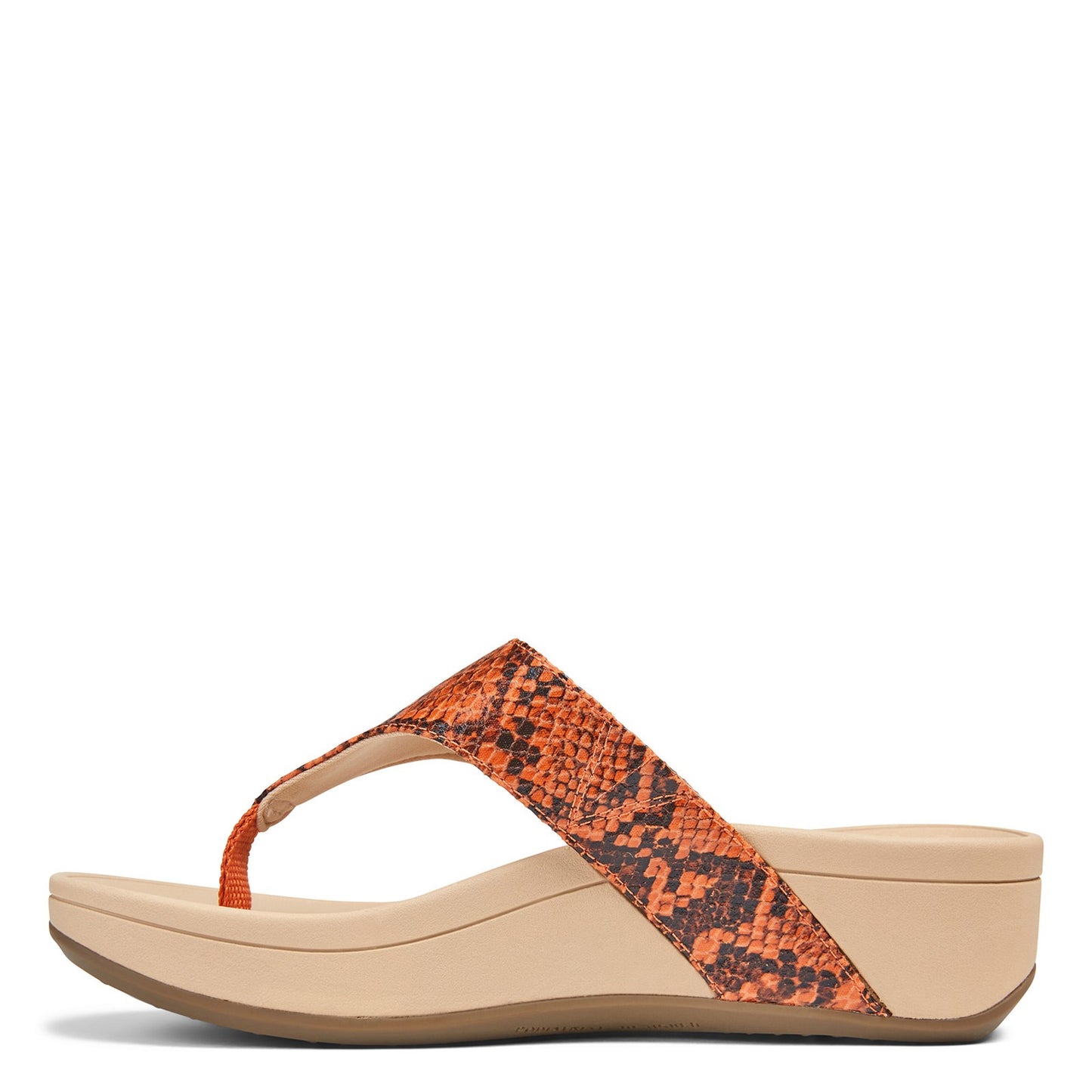 Peltz Shoes Women's Vionic Naples Sandal ORANGE PYTHON NAPLES-CLMN