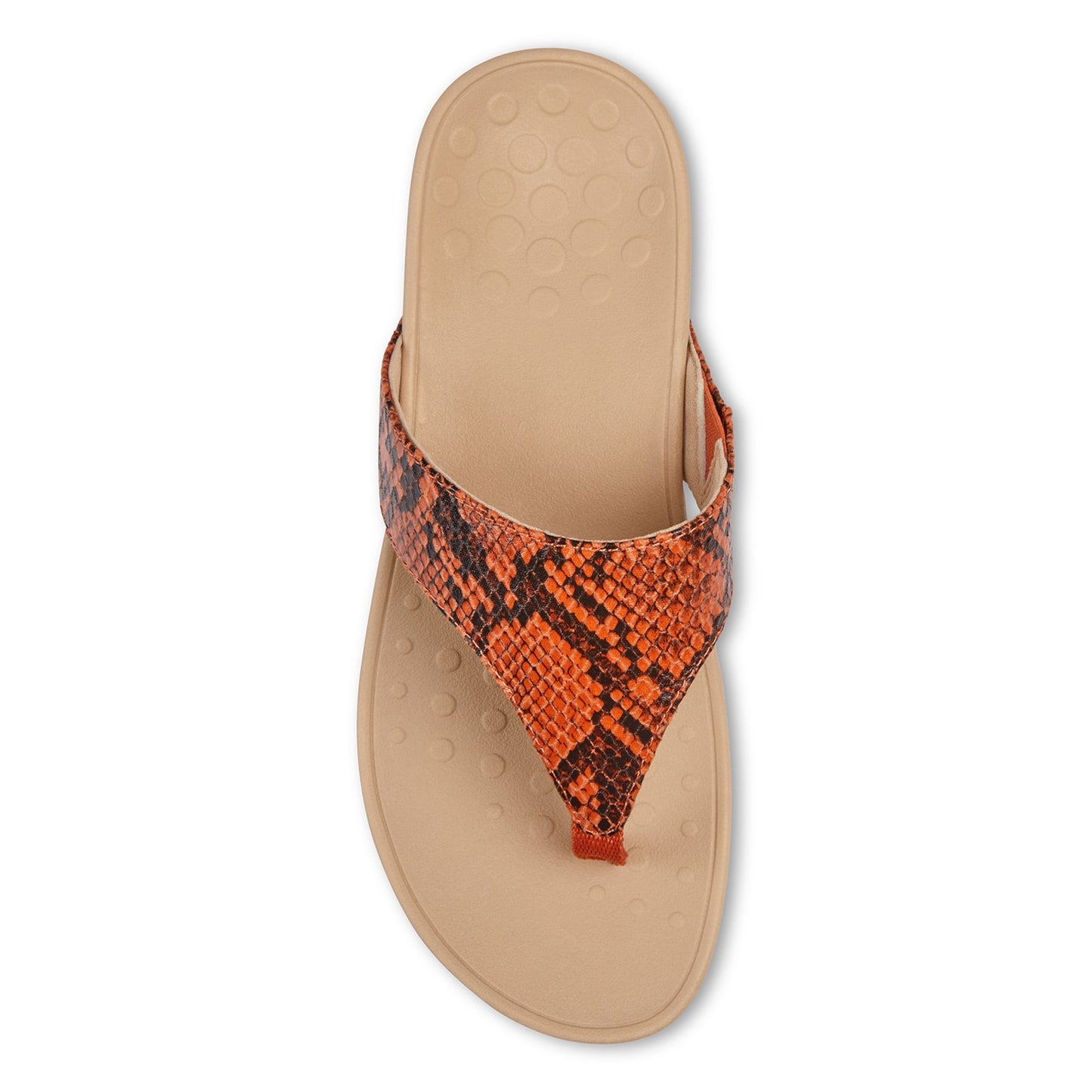 Peltz Shoes Women's Vionic Naples Sandal ORANGE PYTHON NAPLES-CLMN