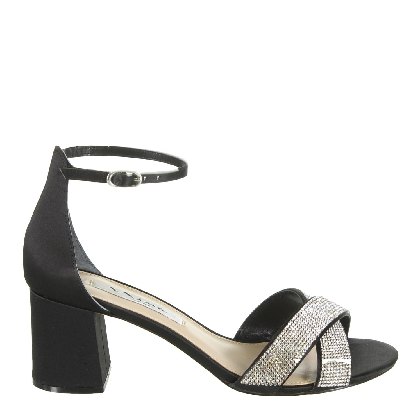 Peltz Shoes Women's Nina Nolita Sandal BLACK SATIN NOLITA BLACK