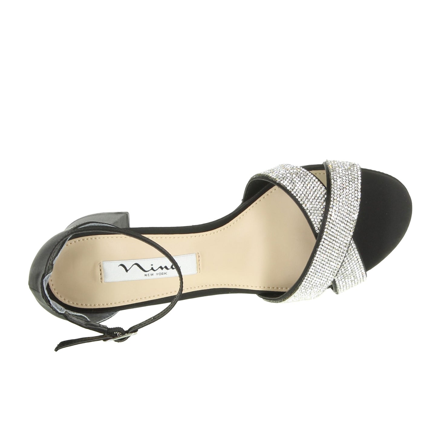 Peltz Shoes Women's Nina Nolita Sandal BLACK SATIN NOLITA BLACK