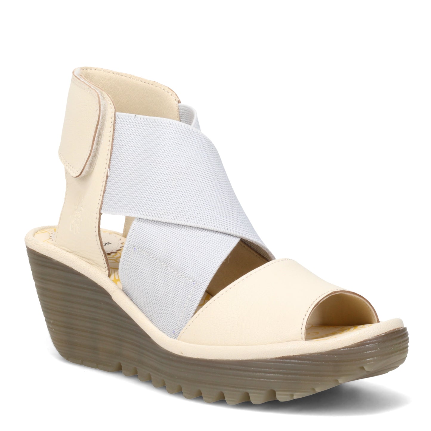 Peltz Shoes Women's Fly London Yuba Sandal OFF WHITE BEIGE P501385-001