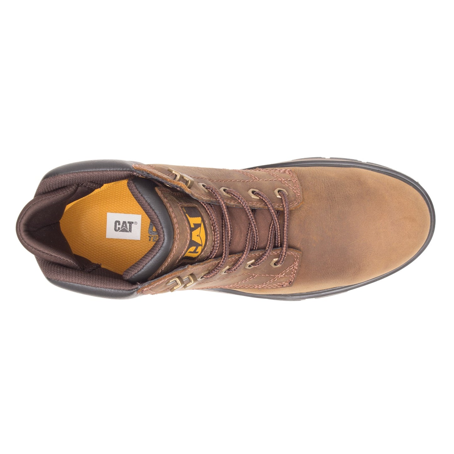 Peltz Shoes Men's Caterpillar Exposition Hiker 6in Soft Toe Work Boot BROWN P51059