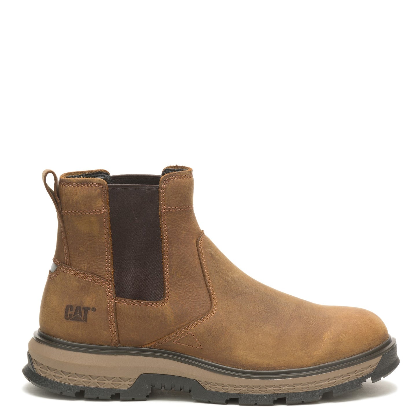 Peltz Shoes Men's Caterpillar Exposition Chelsea Soft Toe Work Boot BROWN P51060