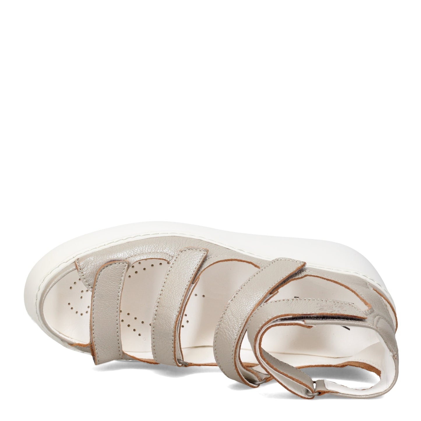 Peltz Shoes Women's Fly London Drop Sandal SILVER P601521-004