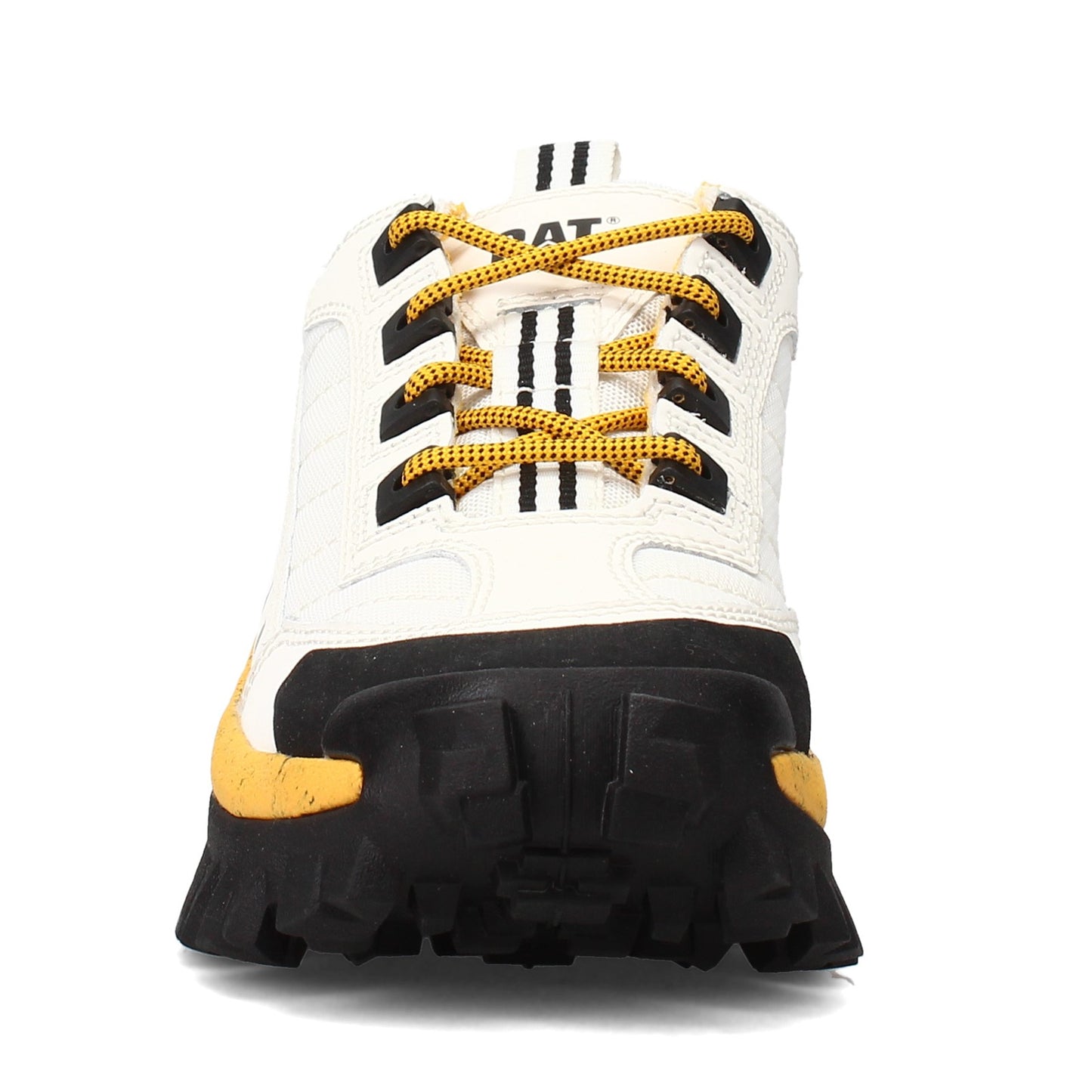 Peltz Shoes Unisex Caterpillar Intruder Trainer WHITE / YELLOW P723902