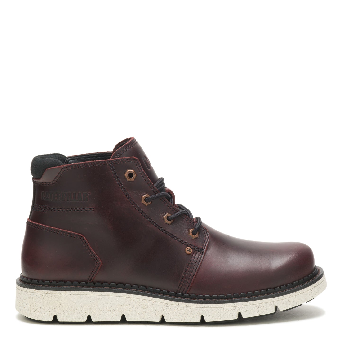 Peltz Shoes Men's Caterpillar Covert Mid WP Work Boot OXBLOOD P725452