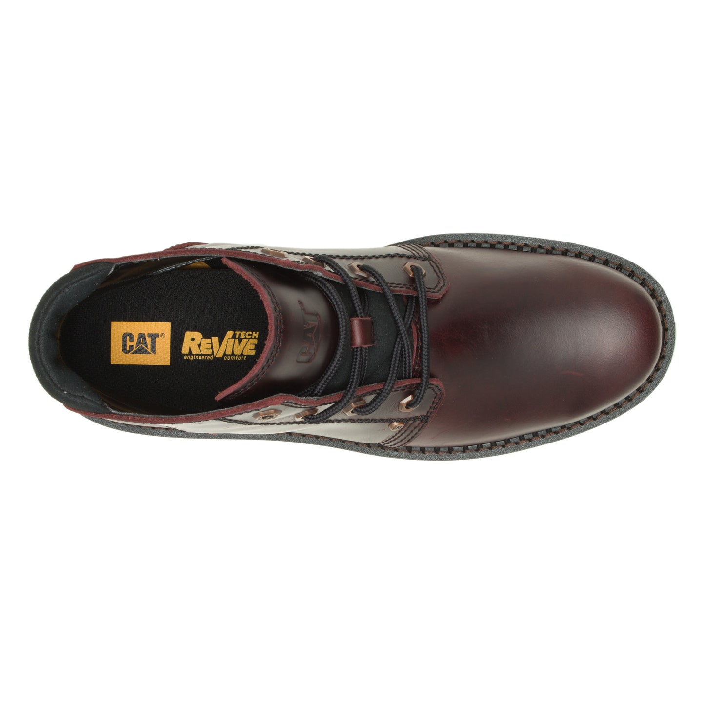 Peltz Shoes Men's Caterpillar Covert Mid WP Work Boot OXBLOOD P725452