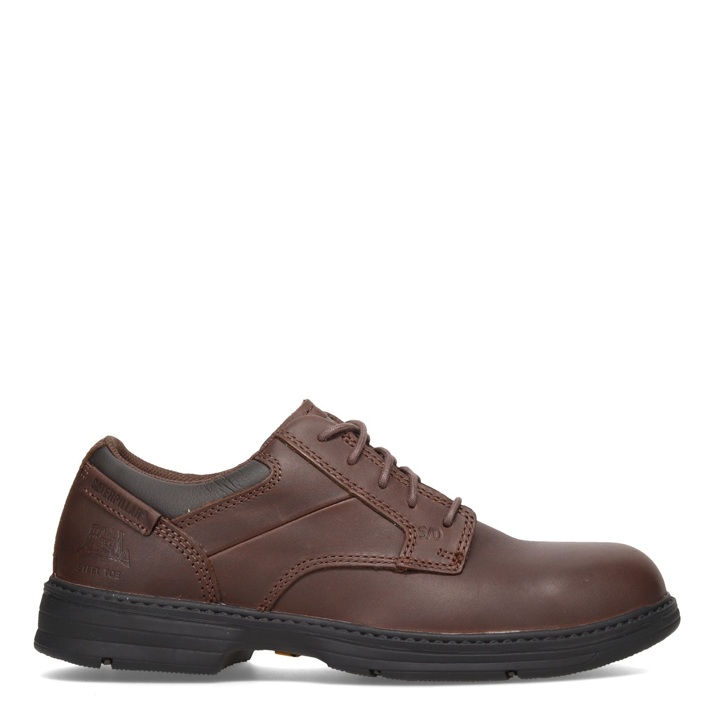 Peltz Shoes Men's Caterpillar Oversee Steel Toe Work Shoe DARK BROWN P90016