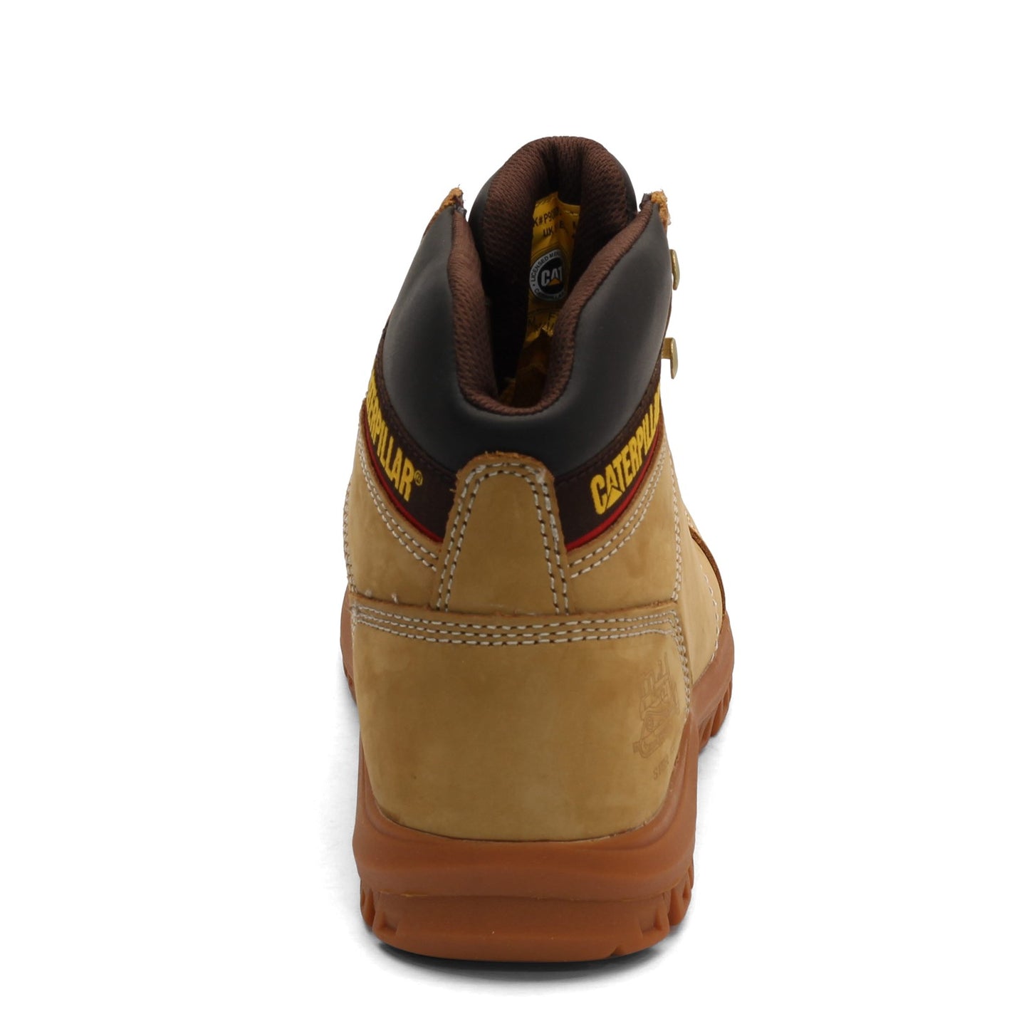 Peltz Shoes Men's Caterpillar Outline Steel Toe Work Boot HONEY P90801