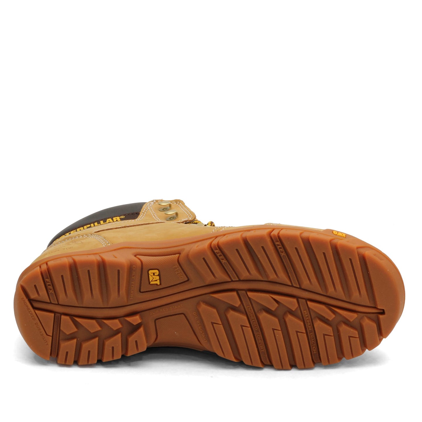 Peltz Shoes Men's Caterpillar Outline Steel Toe Work Boot HONEY P90801