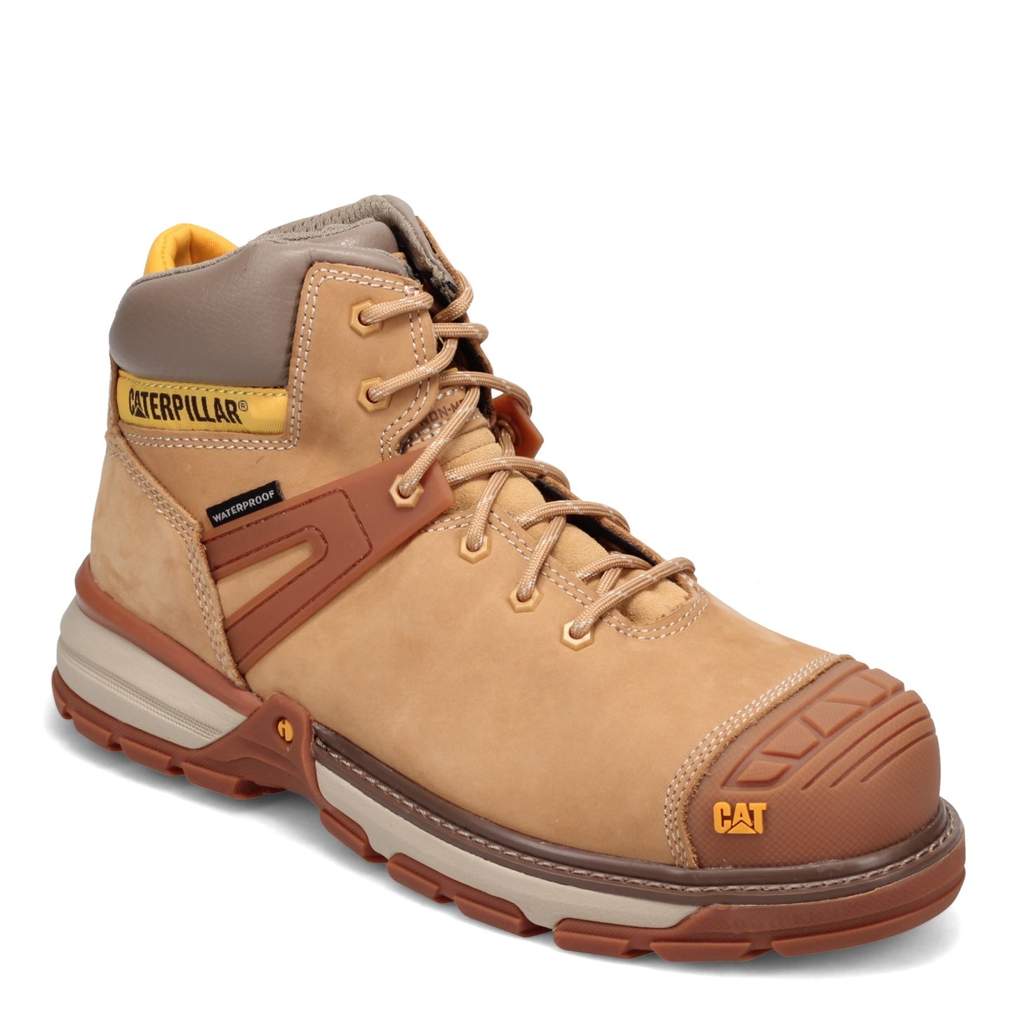 Peltz Shoes Men's Caterpillar Excavator Superlite Waterproof Nano Toe Work Boot HONEY P91196