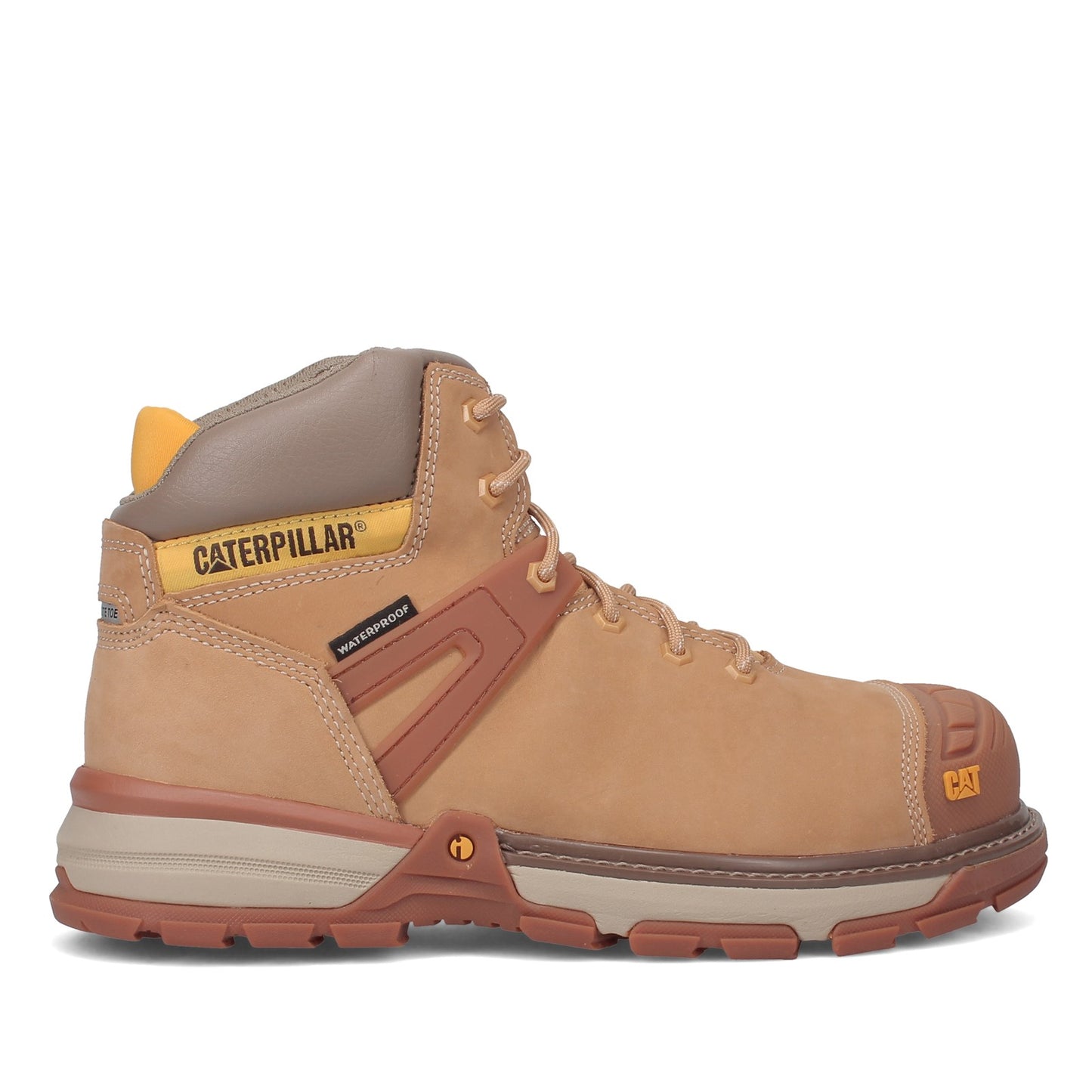 Peltz Shoes Men's Caterpillar Excavator Superlite Waterproof Nano Toe Work Boot HONEY P91196