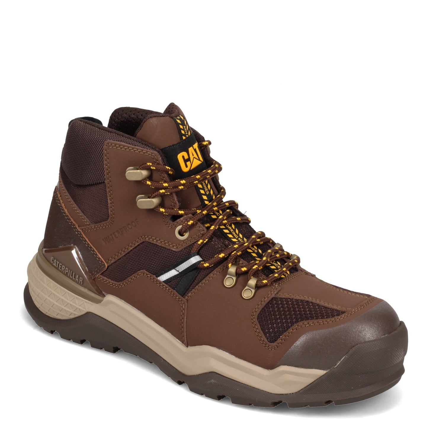 Peltz Shoes Men's Caterpillar Provoke Mid Alloy Toe Work Boot CHOCOLATE P91295
