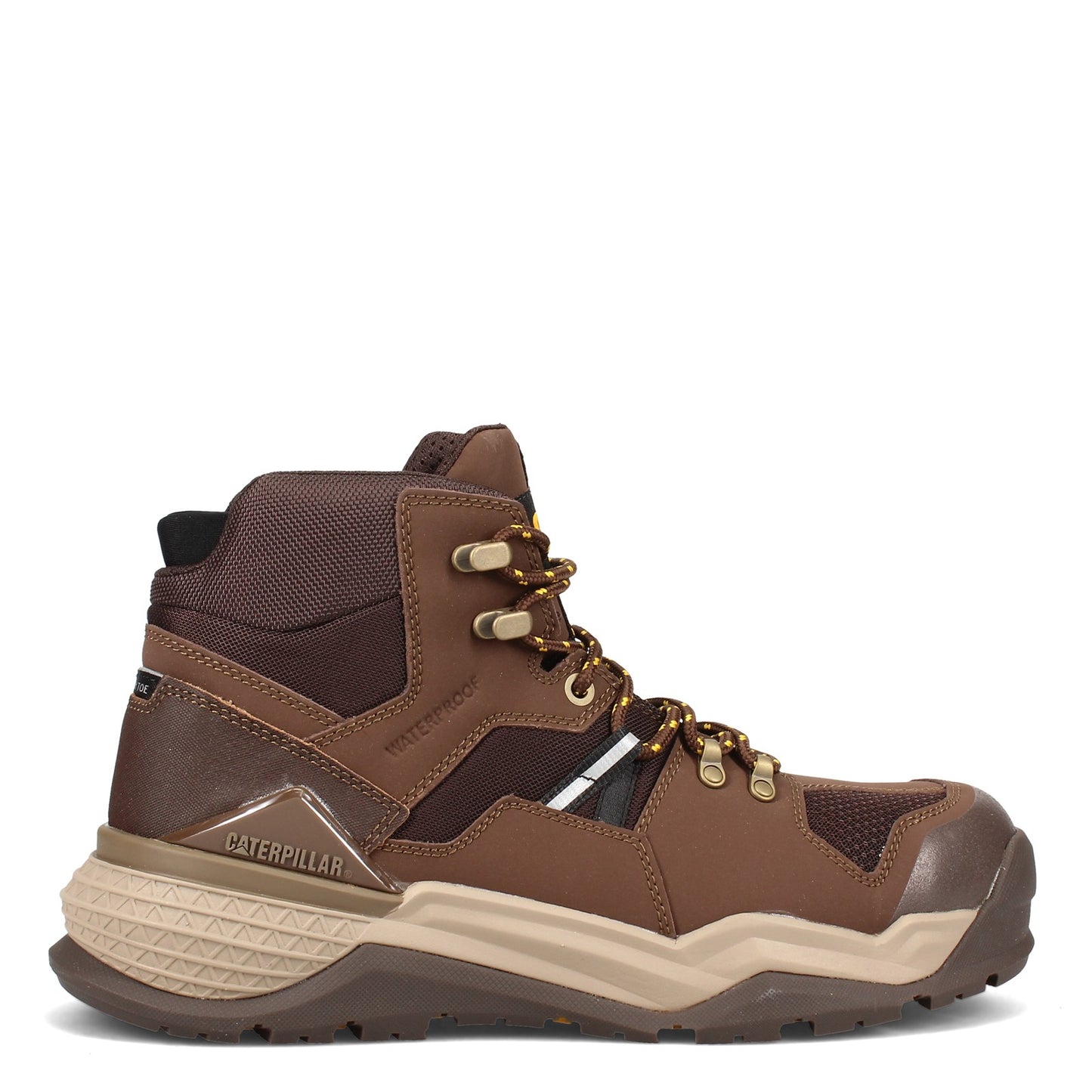 Peltz Shoes Men's Caterpillar Provoke Mid Alloy Toe Work Boot CHOCOLATE P91295