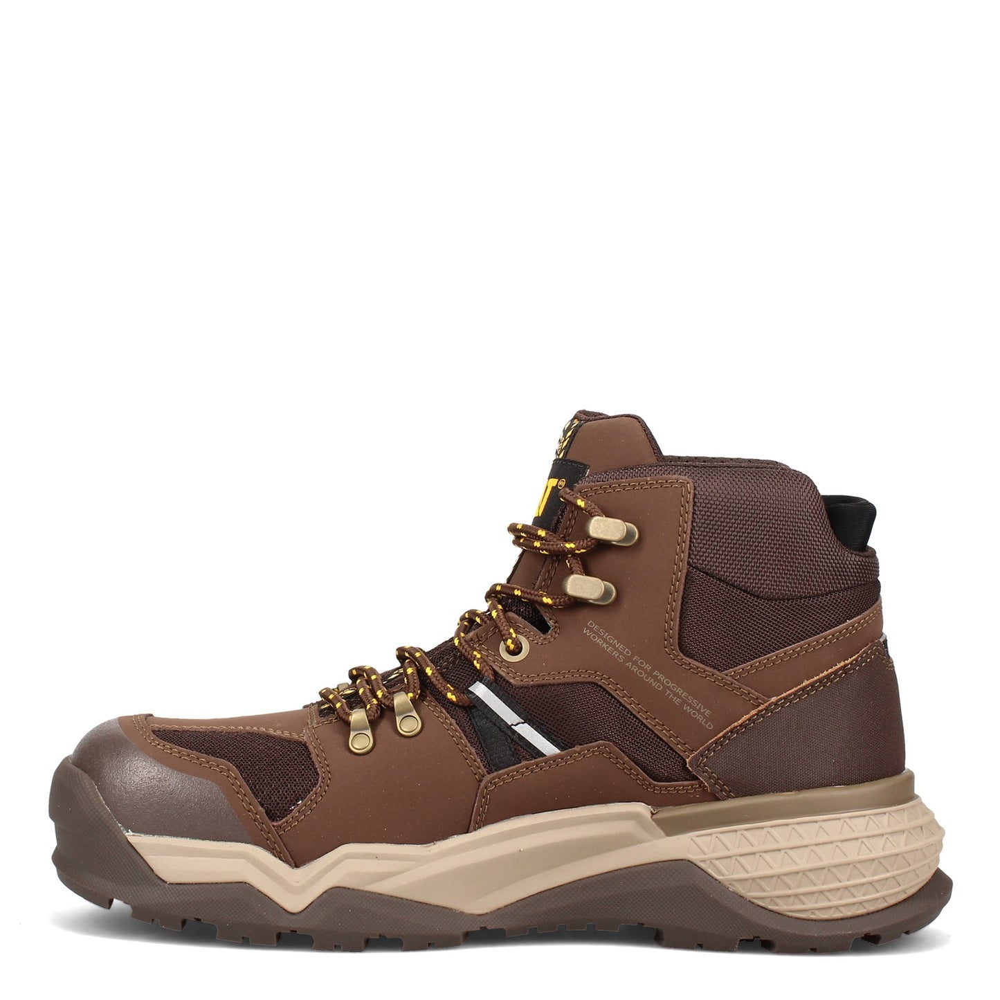 Peltz Shoes Men's Caterpillar Provoke Mid Alloy Toe Work Boot CHOCOLATE P91295