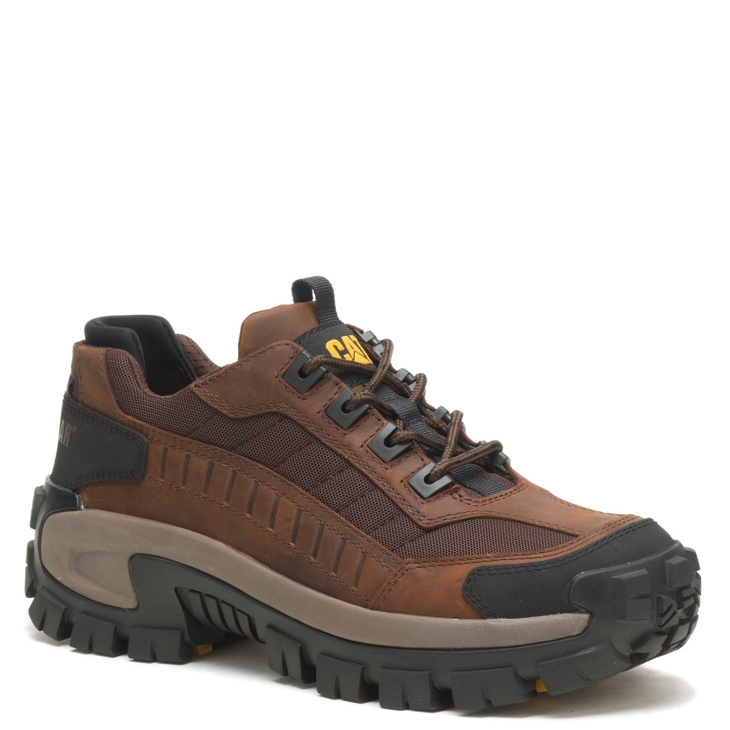 Peltz Shoes Men's Caterpillar Invader Steel Toe Work Shoe DARK BROWN P91338