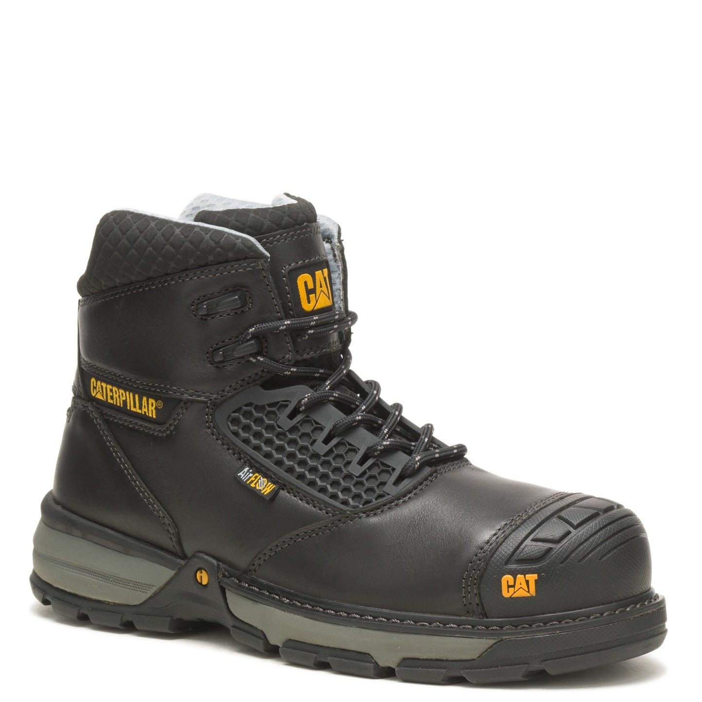 Peltz Shoes Men's Caterpillar Excavator Superlite Cool Carbon Comp Toe Work Boot BLACK P91339