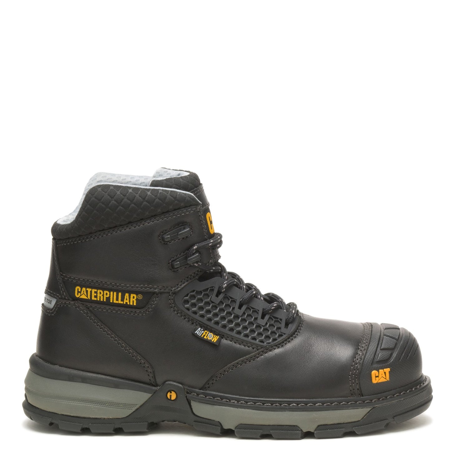 Peltz Shoes Men's Caterpillar Excavator Superlite Cool Carbon Comp Toe Work Boot BLACK P91339