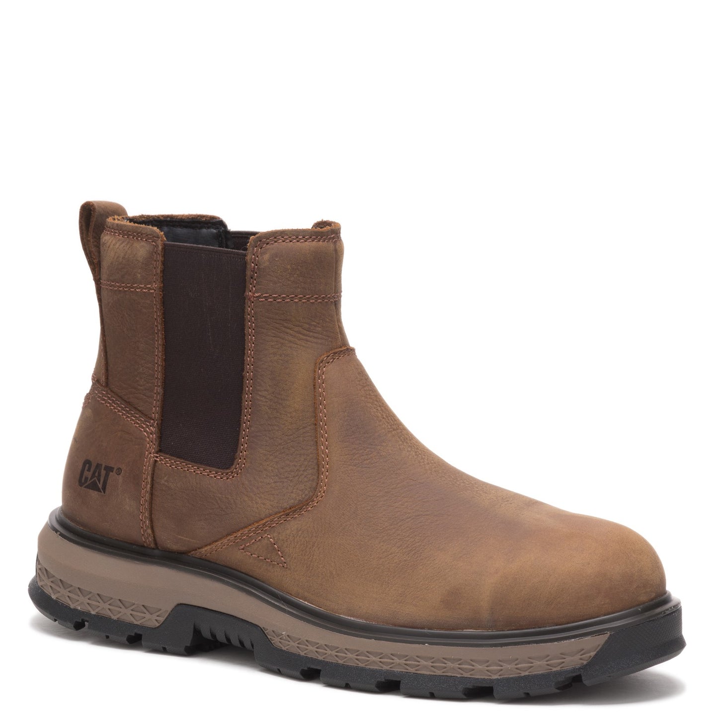 Peltz Shoes Men's Caterpillar Exposition Chelsea Alloy Toe Work Boot BROWN P91369