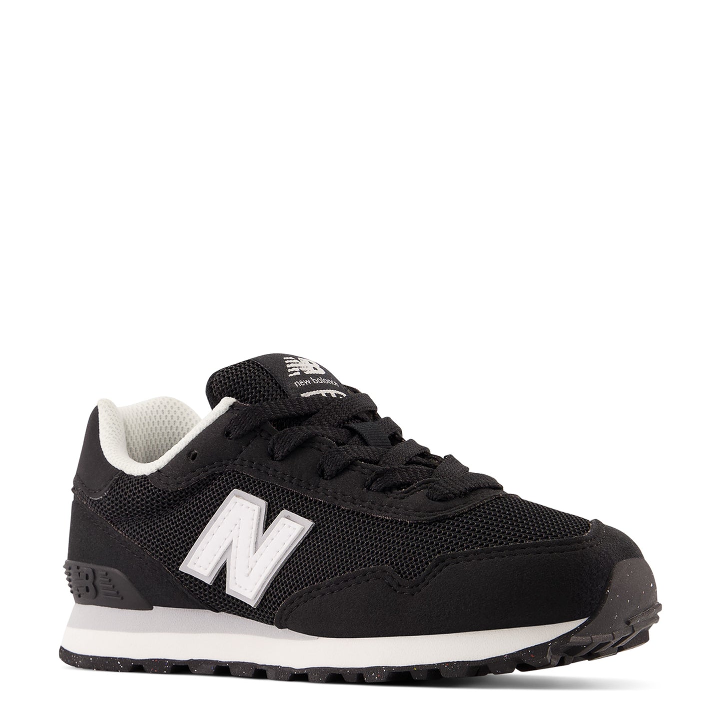 Peltz Shoes Boy's New Balance 515 Sneaker - Little Kid BLACK WHITE PC515BLK