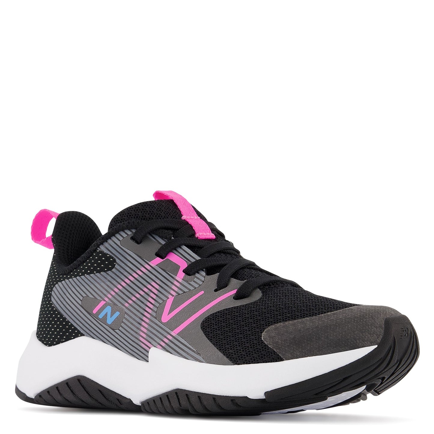 Peltz Shoes Girl's New Balance Rave Run v2 Sneaker - Little Kid BLACK PINK PKRAVBP2