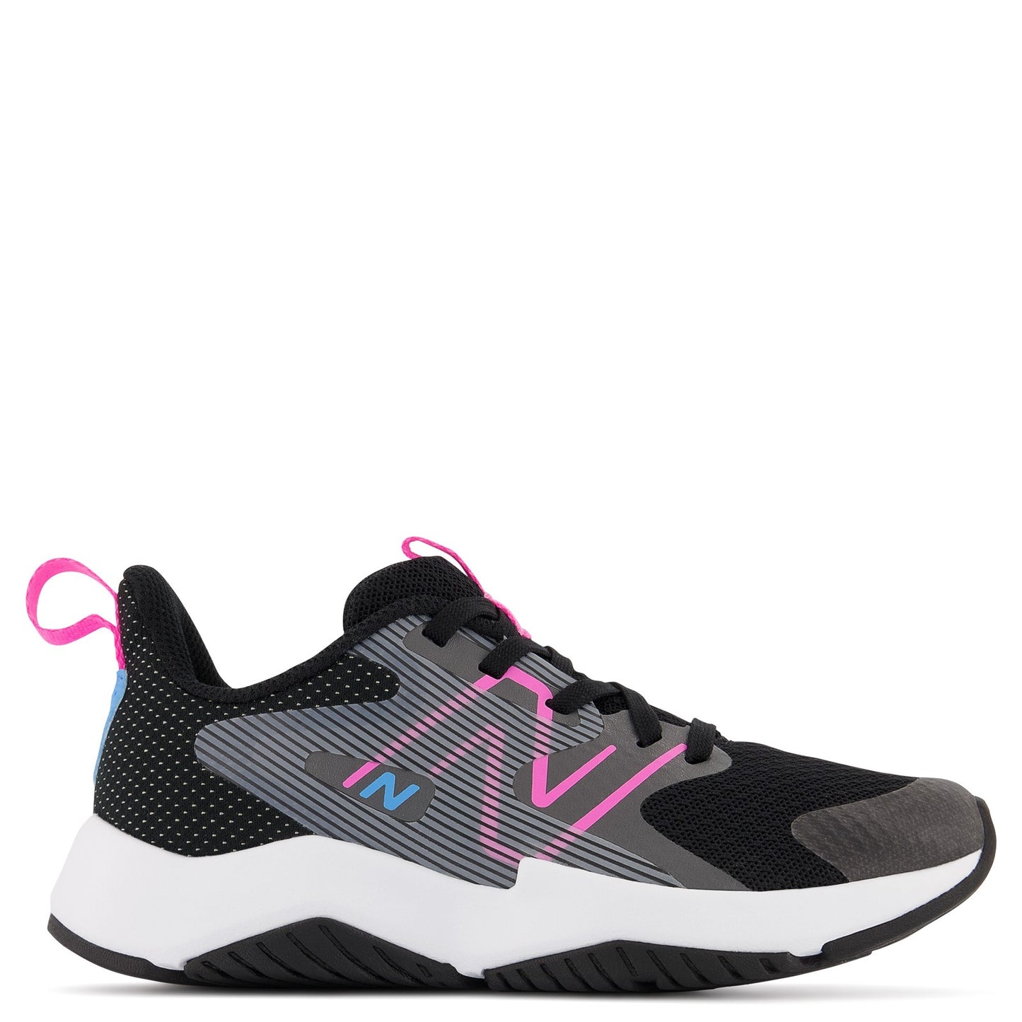 Peltz Shoes Girl's New Balance Rave Run v2 Sneaker - Little Kid BLACK PINK PKRAVBP2