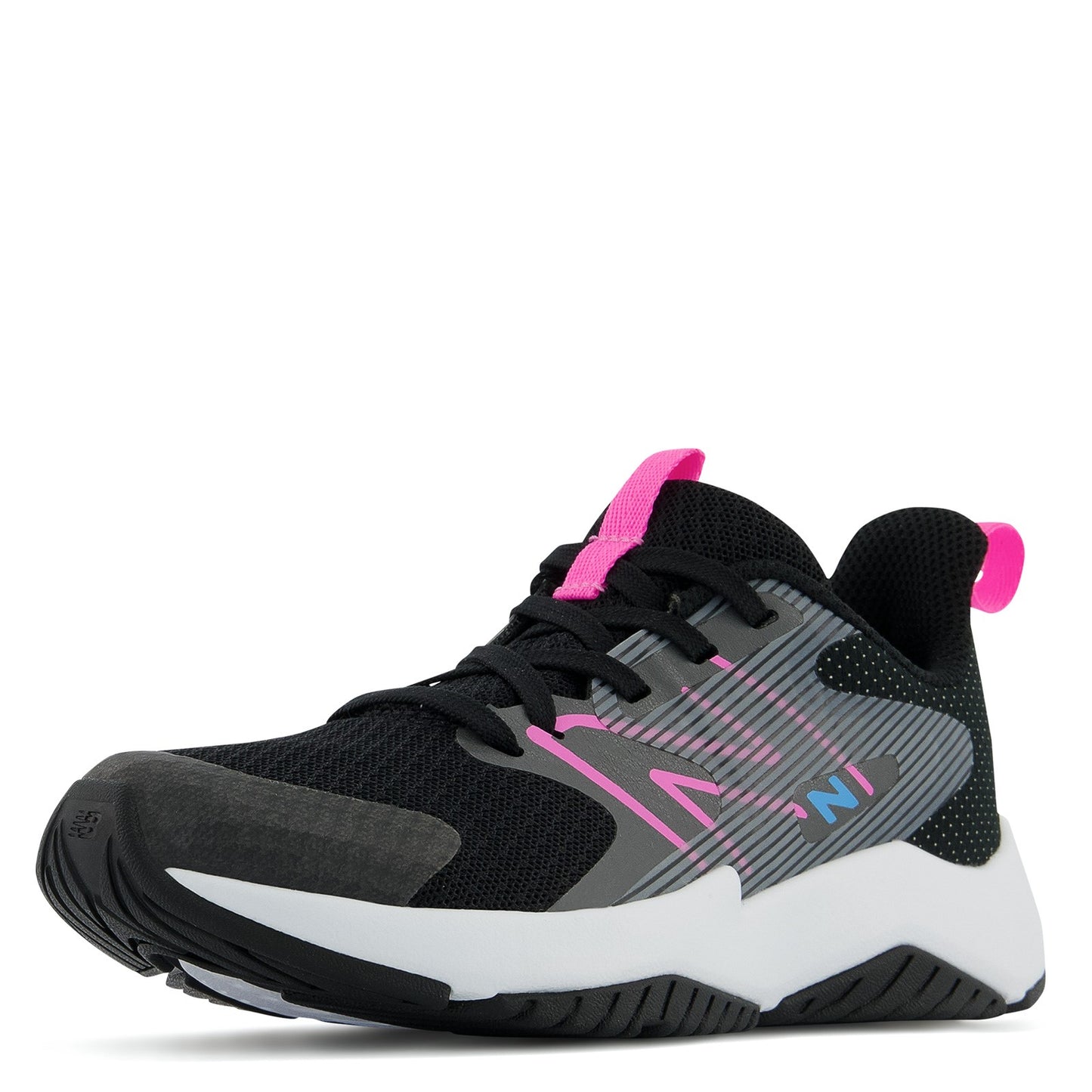 Peltz Shoes Girl's New Balance Rave Run v2 Sneaker - Little Kid BLACK PINK PKRAVBP2