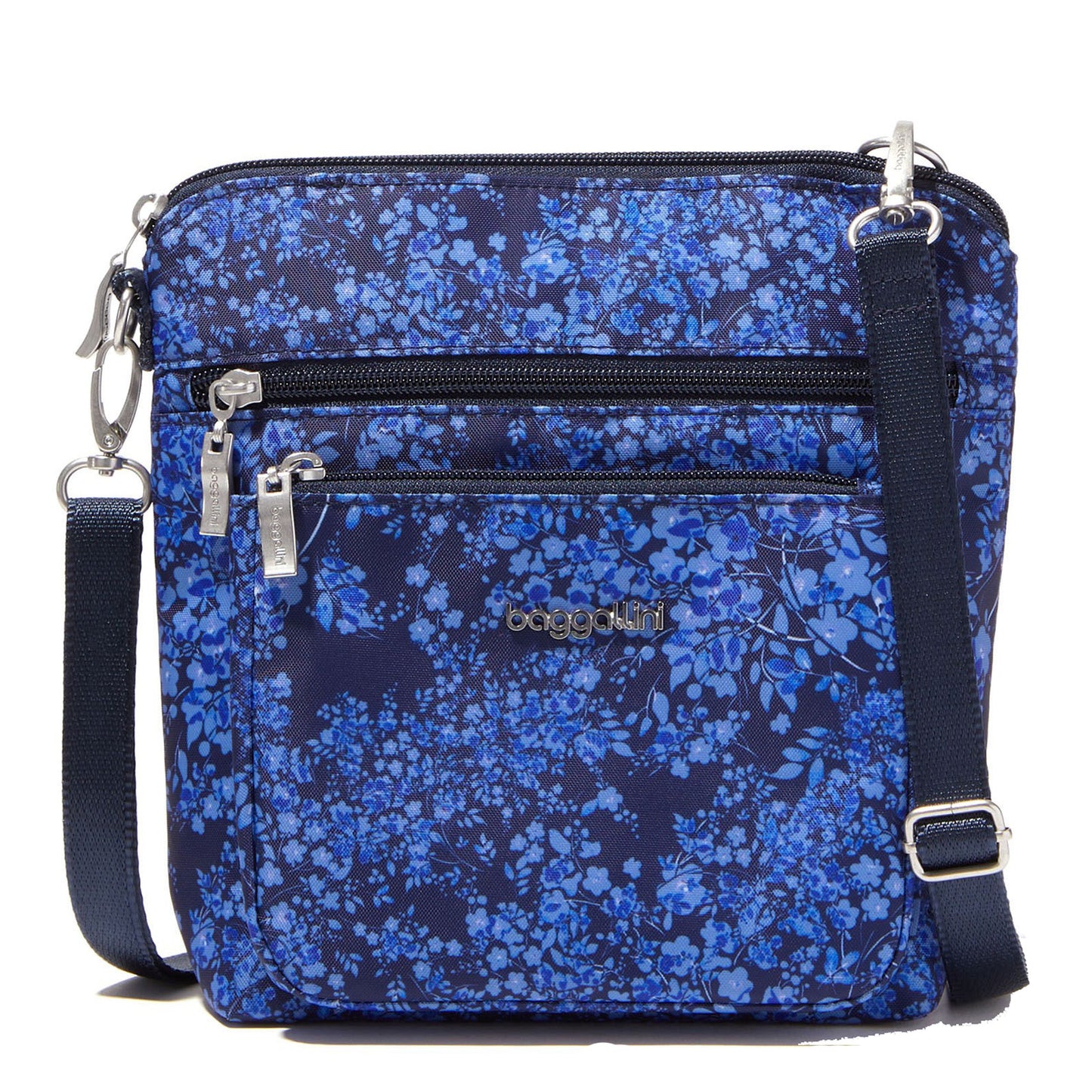 Peltz Shoes Women's Baggallini Modern Pocket Crossbody INK HYDRANGEA POK730-INK HYD