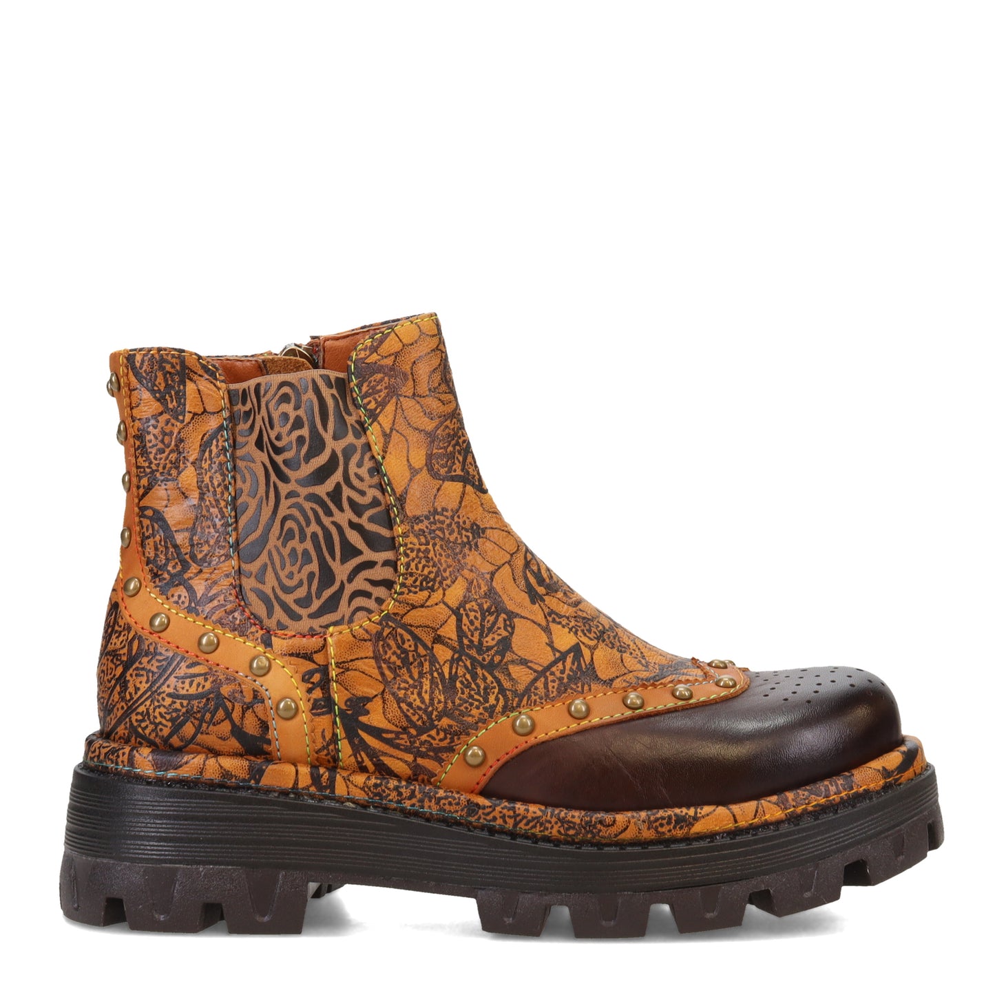 Peltz Shoes Women's L'Artiste by Spring Step Pompadour Boot Brown Multi POMPADOUR-BRM