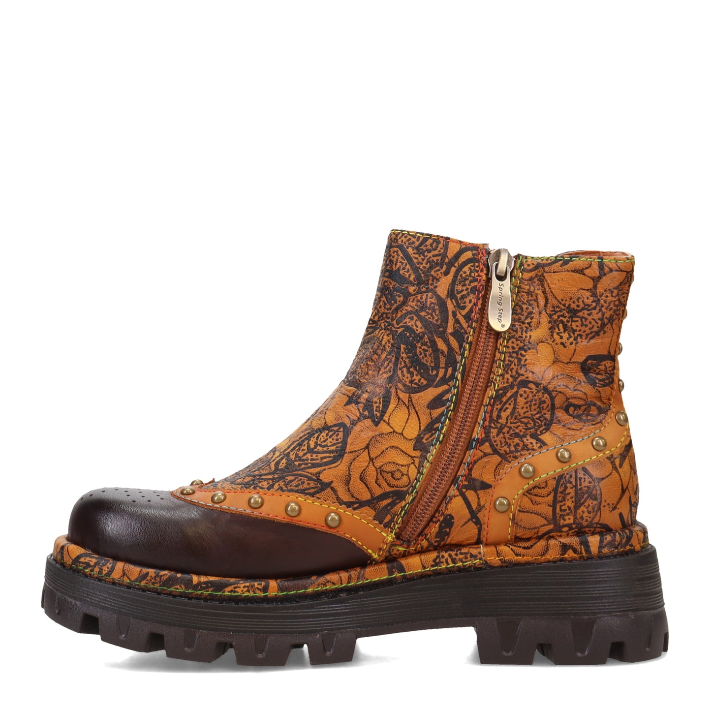 Peltz Shoes Women's L'Artiste by Spring Step Pompadour Boot Brown Multi POMPADOUR-BRM